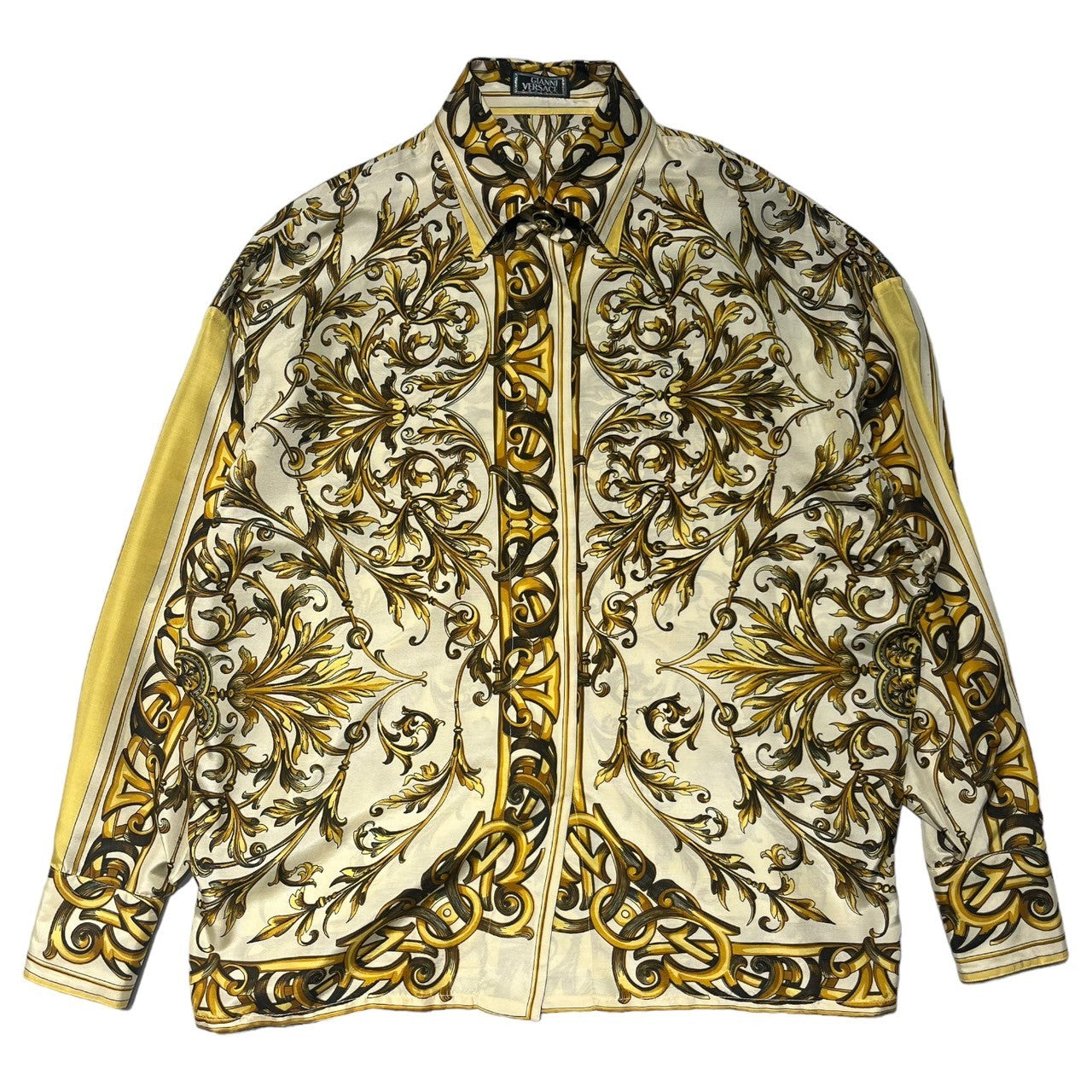 GIANNI VERSACE(ジャンニヴェルサーチ) 90's scarf silk shirt 金 