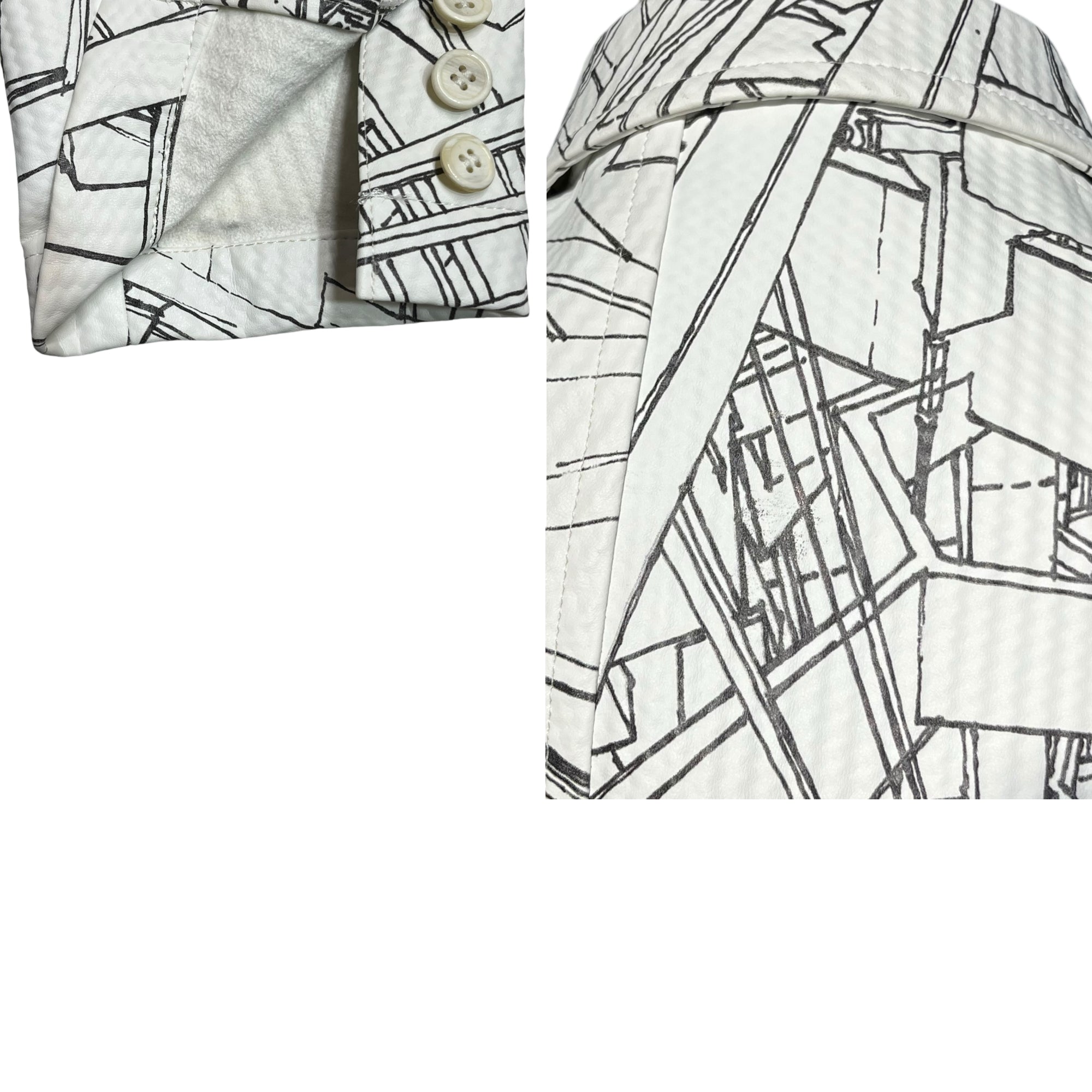 COMME des GARCONS HOMME PLUS(コムデギャルソンオムプリュス) 18AW Asymmetric graphic tailored jacket アシンメトリー グラフィック テーラード ジャケット PB-J053 S ホワイト×ブラック AD2018 White shock期