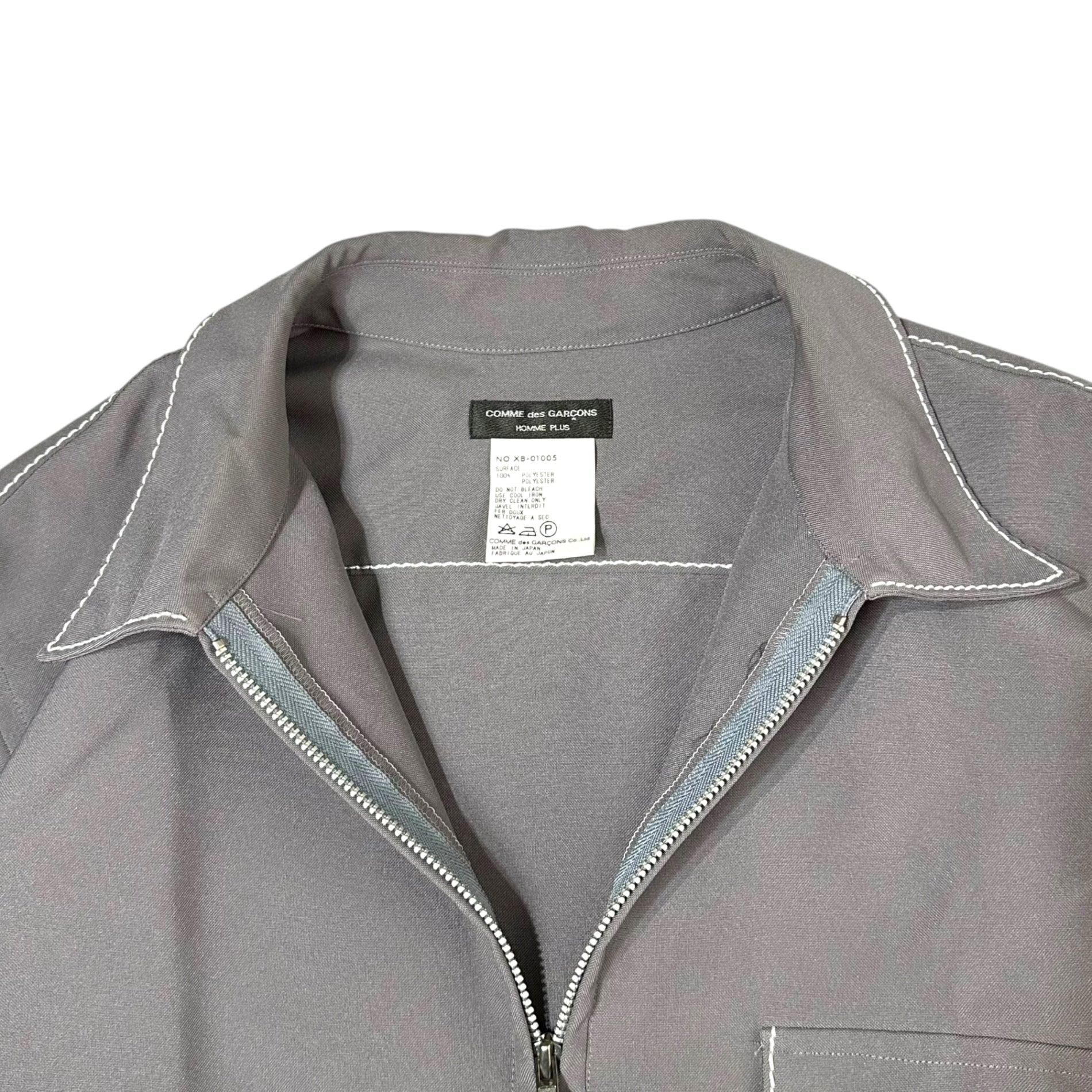 COMME des GARCONS HOMME PLUS(コムデギャルソンオムプリュス) 99AW Souvenir Kitsch stitch pullover shirt スーベニールキッチュ期 ステッチ プルオーバー シャツ XB-01005 海外品番アイテム FREE チャコールグレー AD1999 稀少品