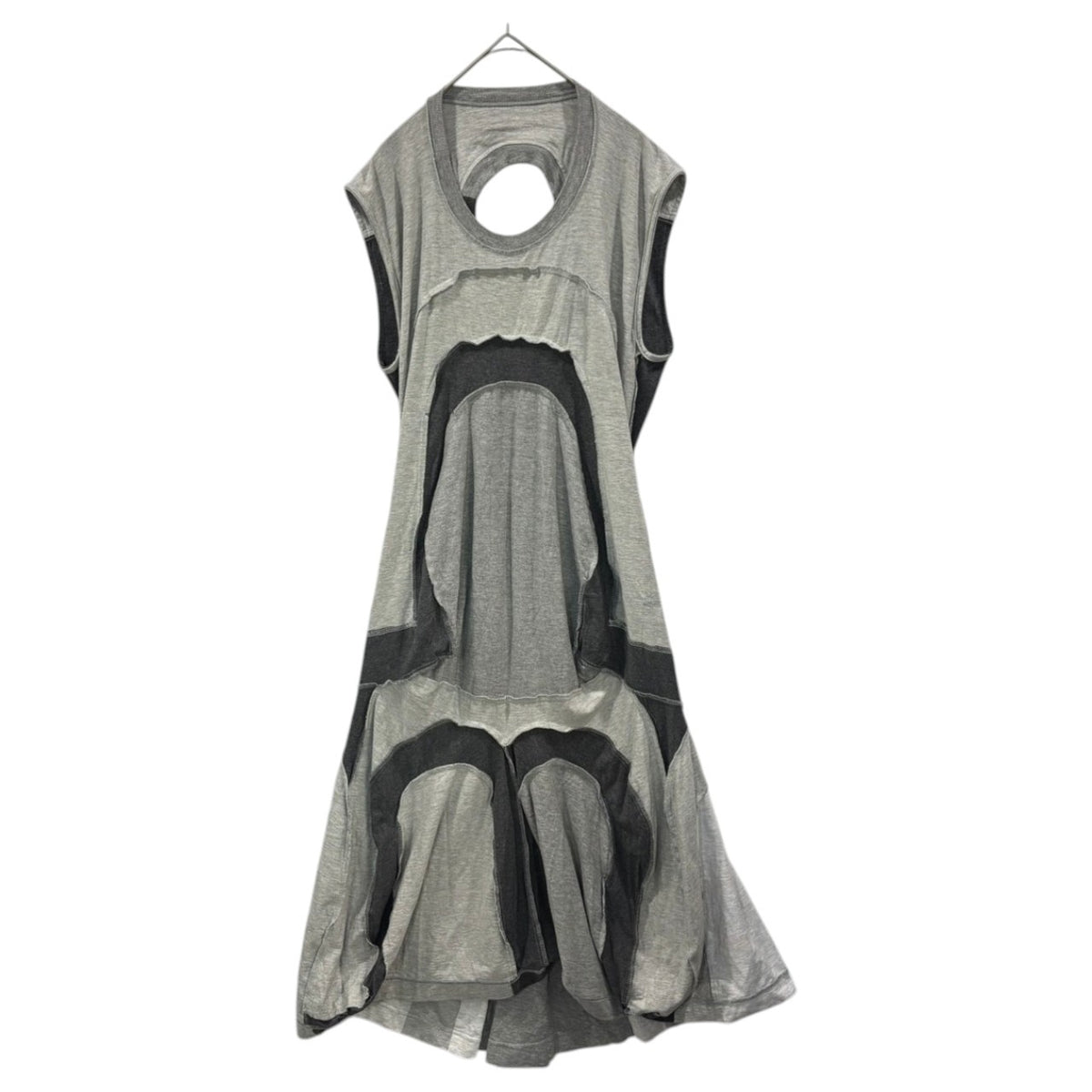 JUNYA WATANABE COMME des GARCONS(ジュンヤワタナベコムデギャルソン) 2006SS Reconstructed Docking Sleeveless Dress 再構築 ドッキング ノースリーブ ワンピース JQ-O017 SS グレー AD2005 00s アーカイブ コレクションLOOK14着用 稀少
