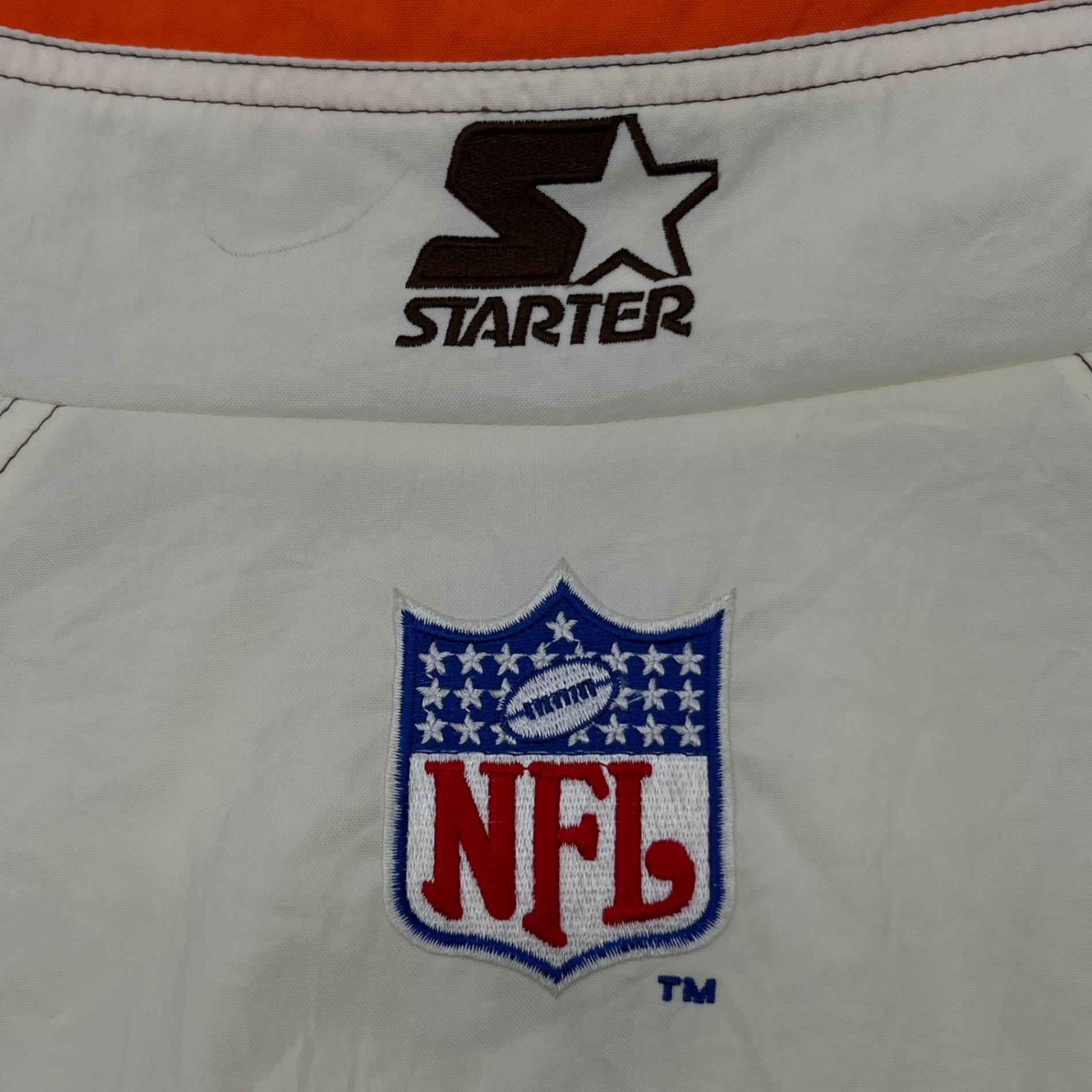 PRO LINE STARTER(プロライン スターター) 90's NFL BROWNS 中綿ジャケット 90年代 XL ホワイト×ブラウン