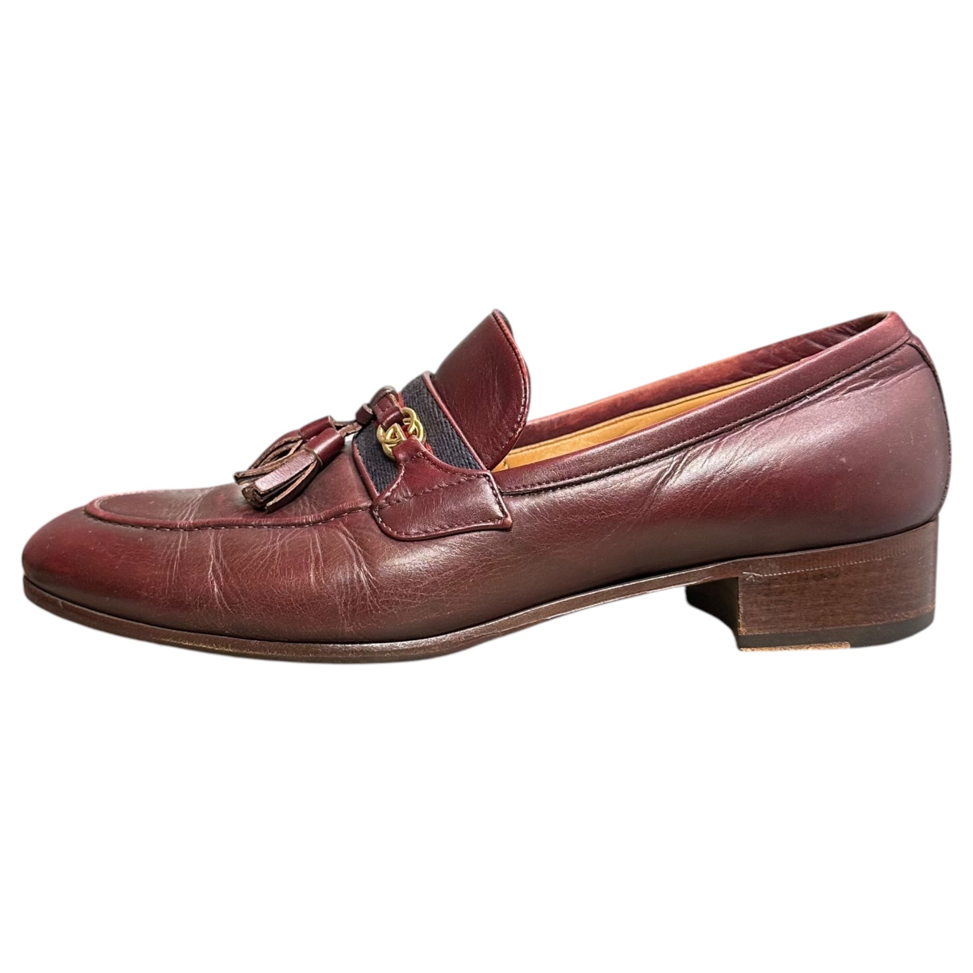 GUCCI(グッチ) 2020AW Interlocking Tassel Loafers インターロッキング タッセル ローファー 624720 6 1/2(25.5 cm程度) ワインレッド 革靴