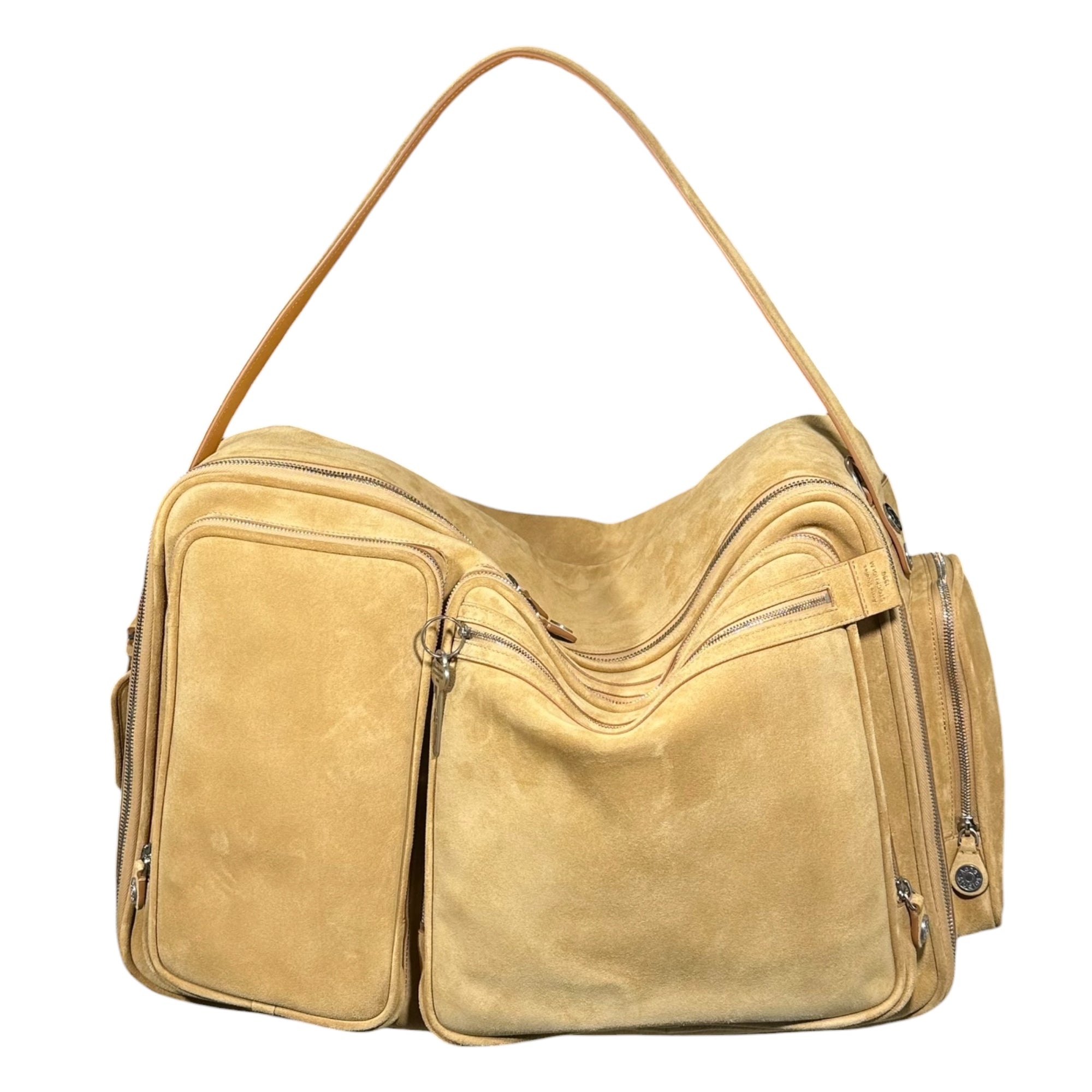 Acne Studios(アクネストゥディオズ) Camero Hotel Suede カメロ ホテル スウェード A10486- ベージュ ショルダー バッグ ボストン 旅行