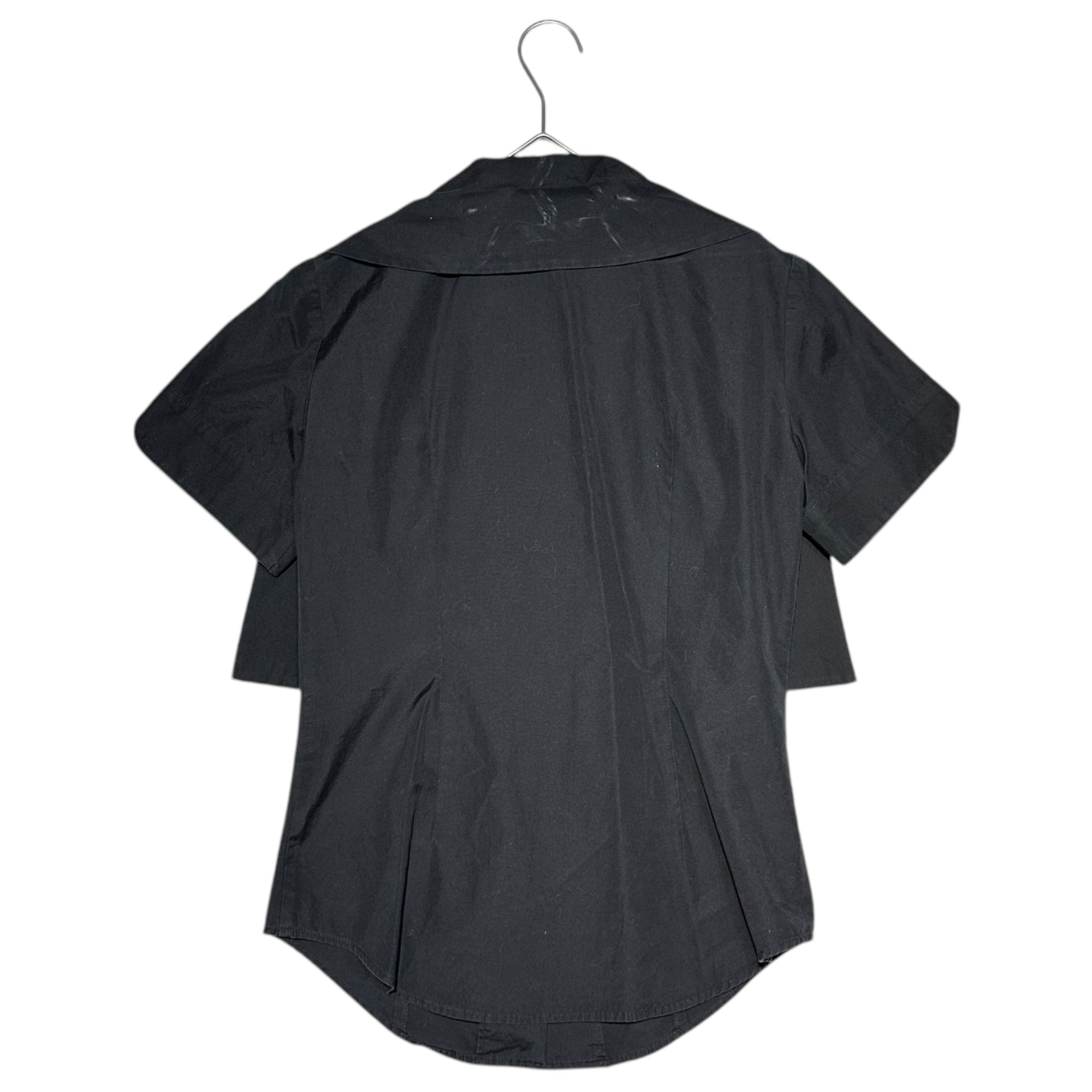 Vivienne Westwood RED LABEL(ヴィヴィアンウエストウッドレッドレーベル) 00's Orb Logo Embroidery S/S Blouse オーブ ロゴ 刺繍 半袖 ボウタイ シャツ ブラウス 357-01-86004 3 ブラック