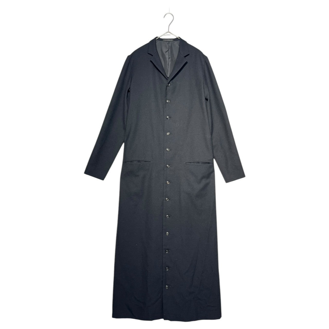 Y's(ワイズ) 99AW Wool gabardine long tight chester coat ウール ギャバジン ロング タイト チェスター コート YN-D01-154 2 ブラック アーカイブ ヨウジ ヤマモト ワンピース