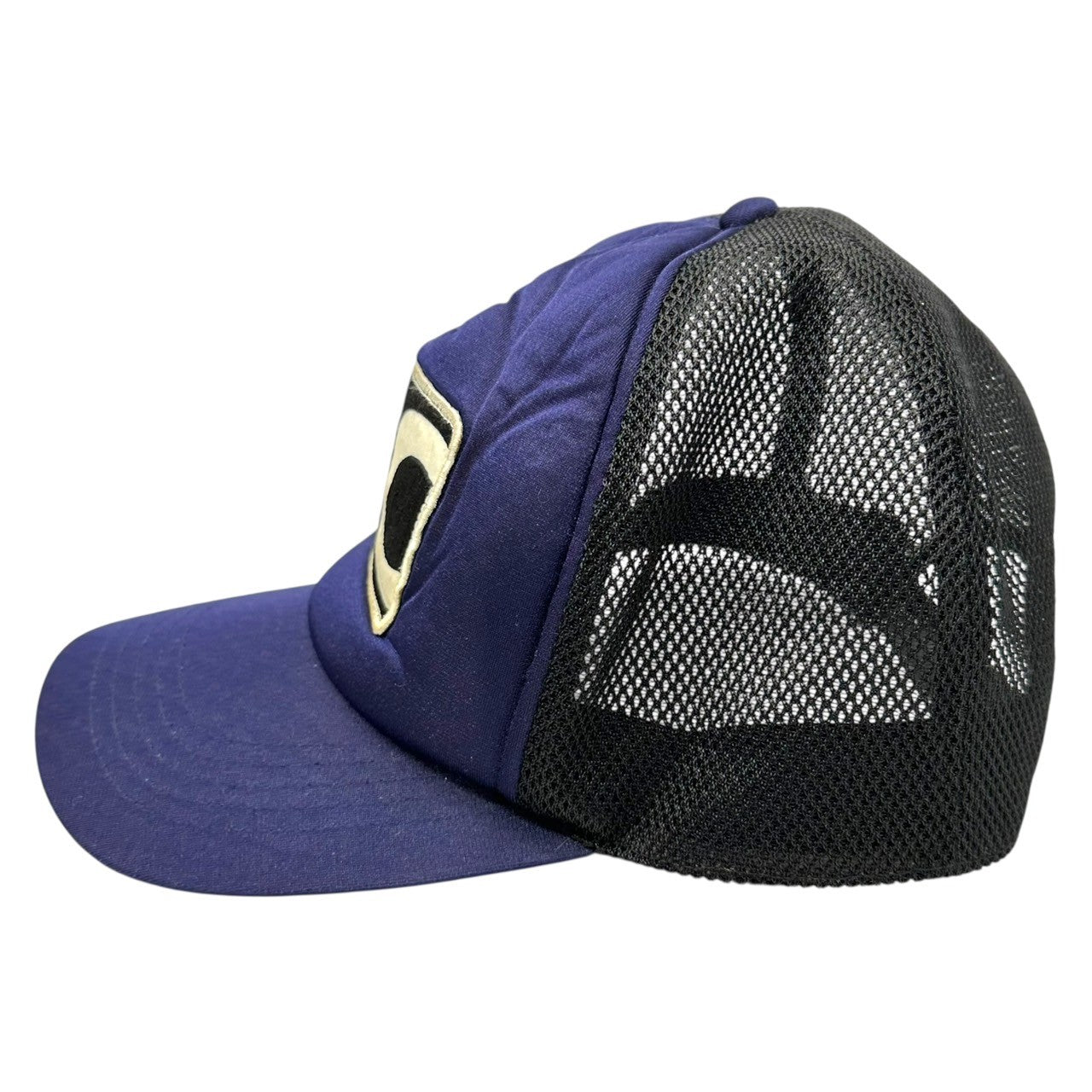 ELECTRIC COTTAGE(エレクトリックコテージ) EC badge 6-panel mesh switchover cap EC ワッペン 6パネル メッシュ切替 キャップ ネイビー×ホワイト