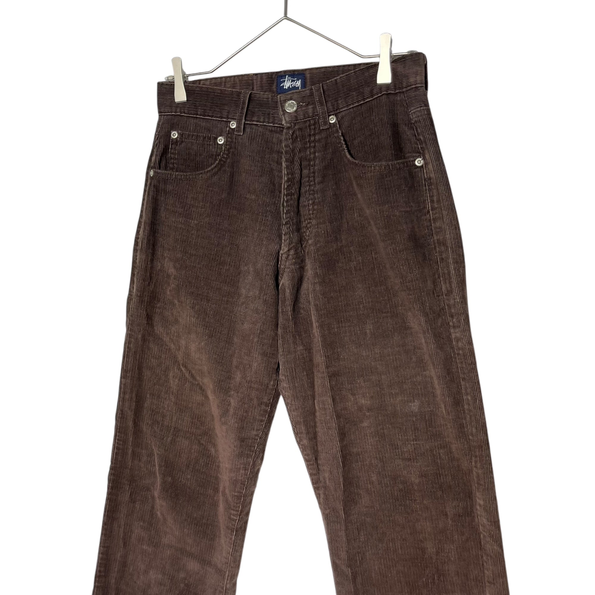 STUSSY(ステューシー) 90's ~ 00's USA made Corduroy straight pants コーデュロイ ストレート パンツ 30 ブラウン 紺タグ 90年代~ OLD