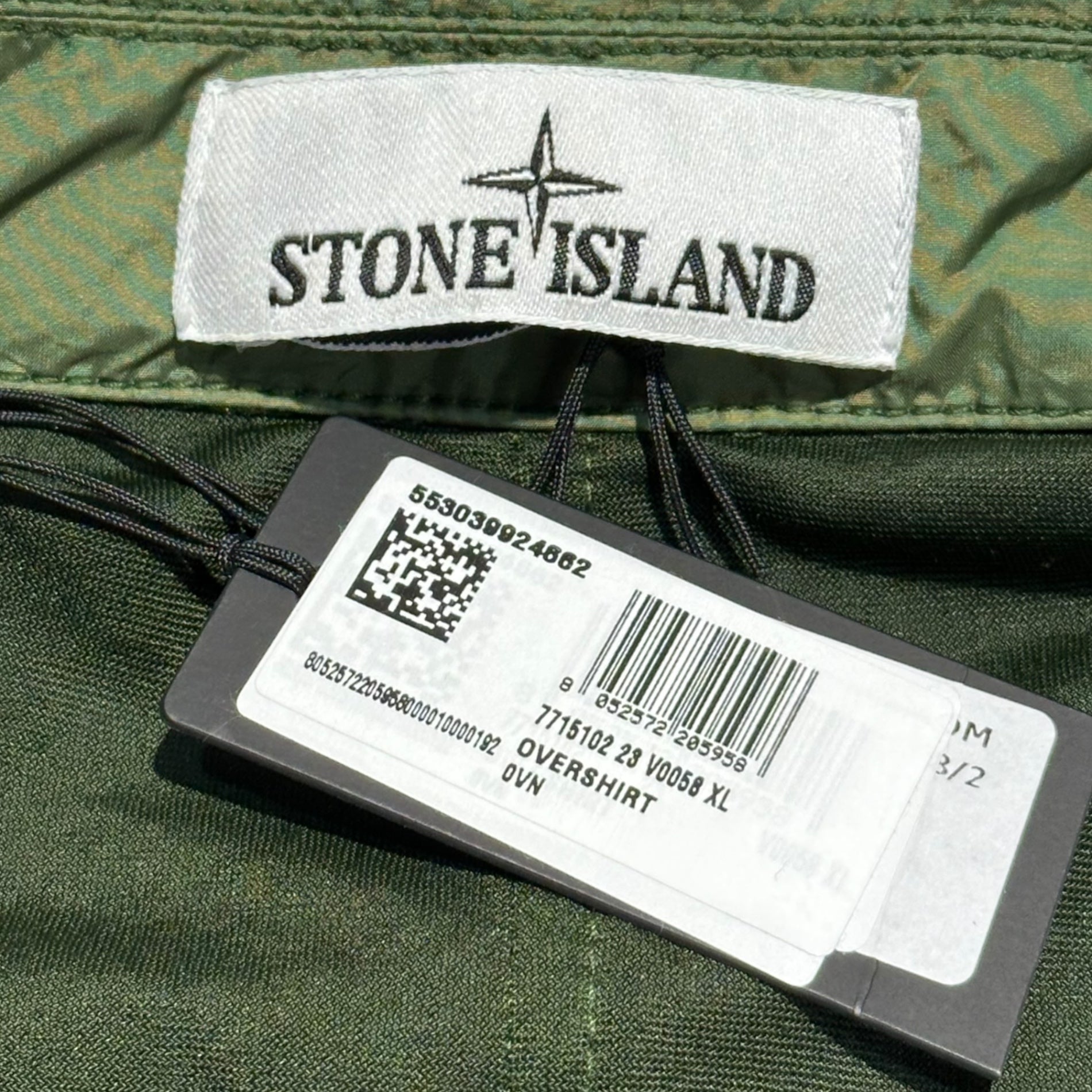 STONE ISLAND(ストーンアイランド) 22AW Garment Dyed Crinkle Reps R-NY Overshirt ガーメントダイ ナイロン シャツ ジャケット 771510223 XL オリーブ ブルゾン