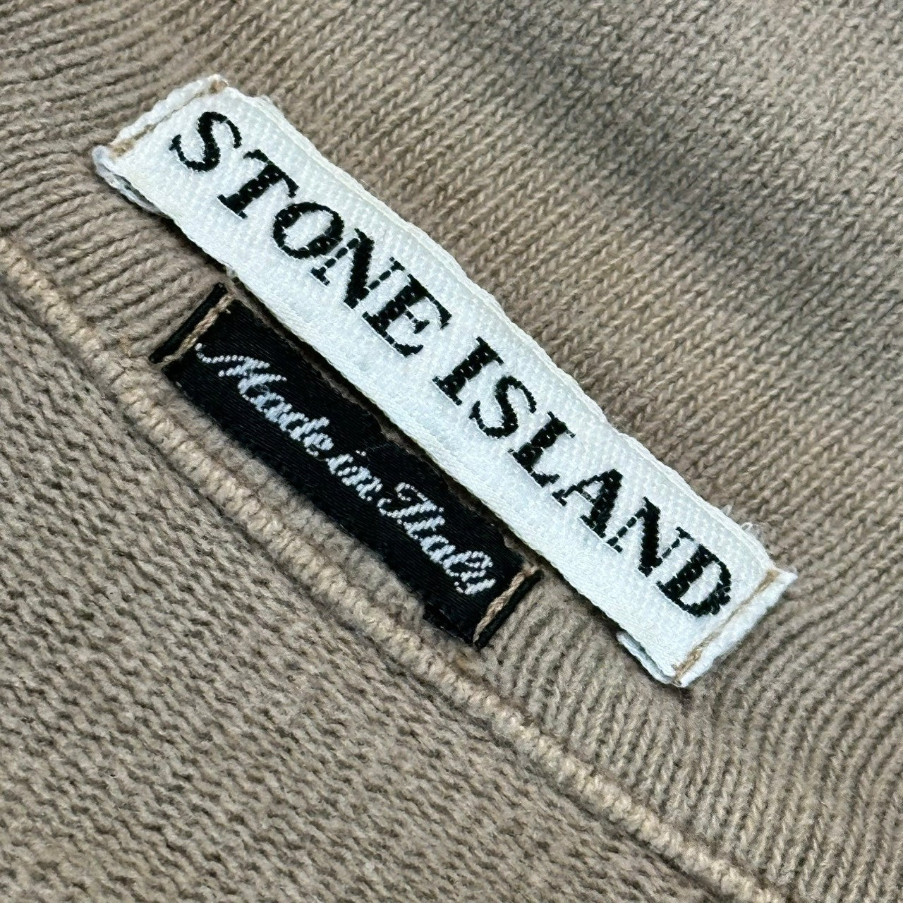 STONE ISLAND(ストーンアイランド) 98AW Half-Zip & Button Sweatshirt Pullover Shirt ハーフジップ&ボタン スウェット プルオーバー シャツ 29156E43 L ベージュ 90's 90年代 アーカイブ