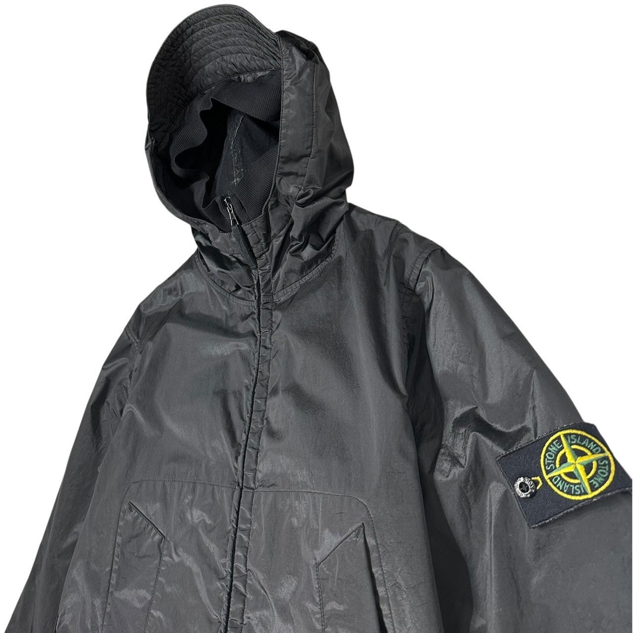 STONE ISLAND(ストーンアイランド) 07AW Nylon Metal Hooded Jacket ナイロン メタル フーディ ジャケット 4715M448 S ブラック 00's アーカイブ マウンテンパーカー