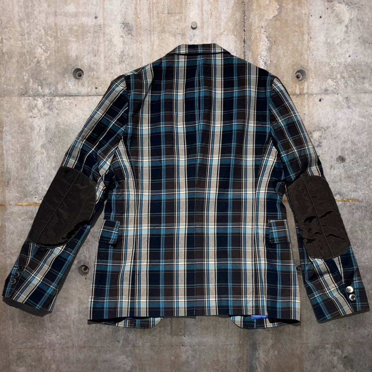 COMME des GARCONS JUNYA WATANABE MAN(コムデギャルソンジュンヤワタナベマン) 10SSチェック1Bジャケット WE-J023 S ネイビー AD2009