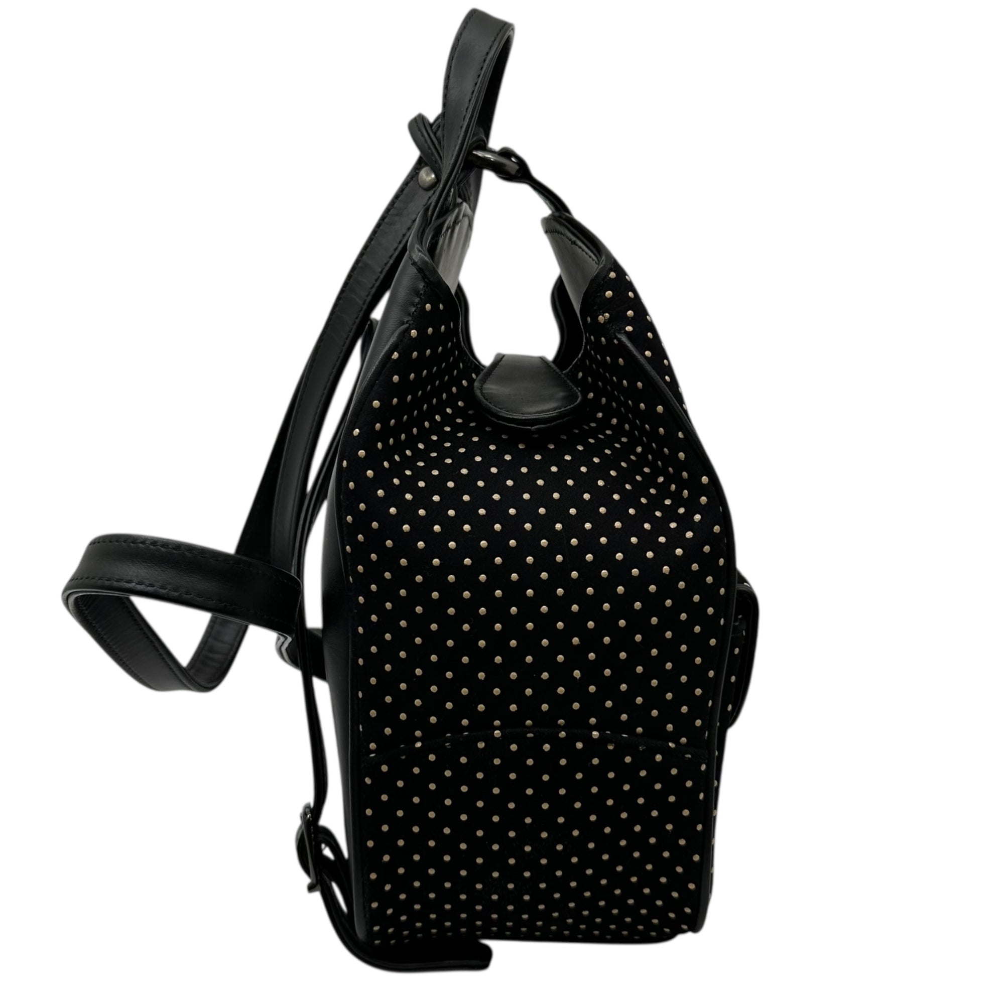 INDENYA(印傳屋) Deer Skin Dot Pattern Mini Backpack 鹿革 ドット柄 ミニ リュック ブラック INDEN ディアスキン バッグ レザー 本革