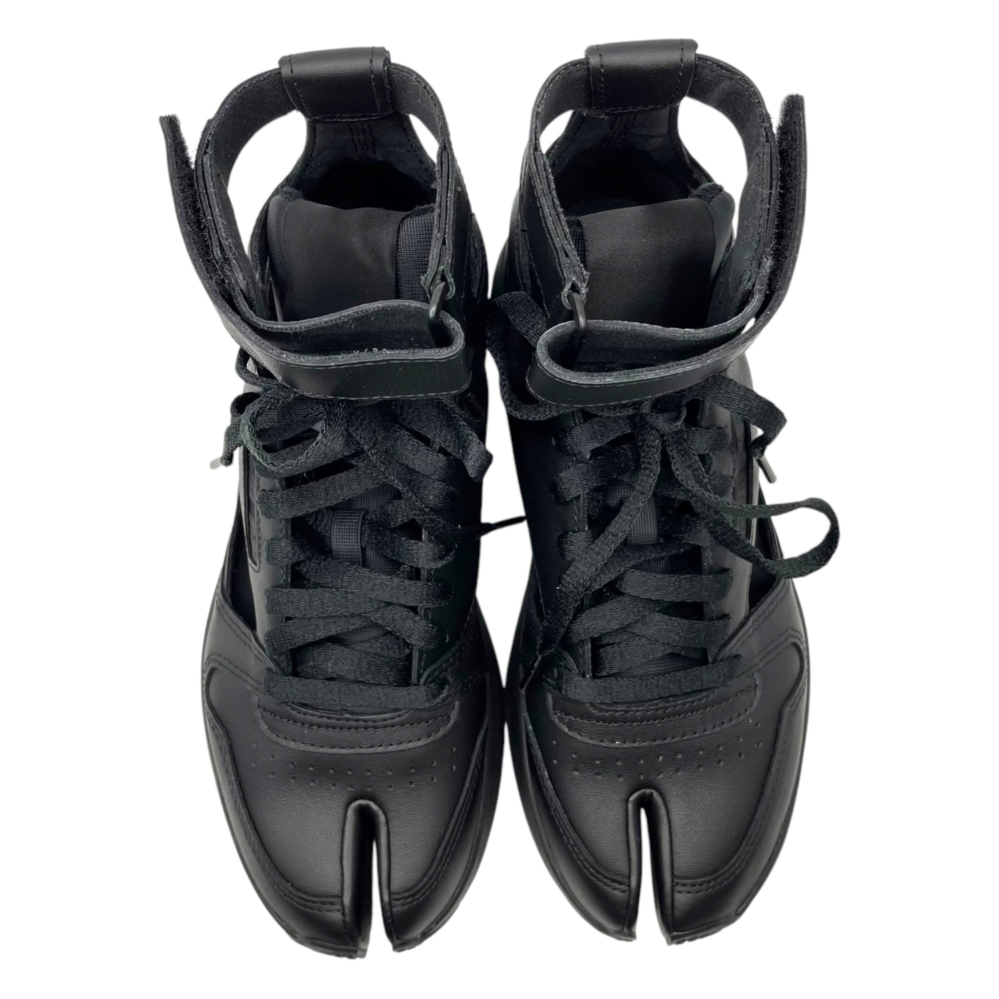 MAISON MARGIELA × REEBOK(メゾンマルジェラ × リーボック) CLASSIC LEATHER TABI HIGH "BLACK" クラシックレザー 足袋 ハイ スニーカー サンダル GX5041 24.0cm ブラック 箱付