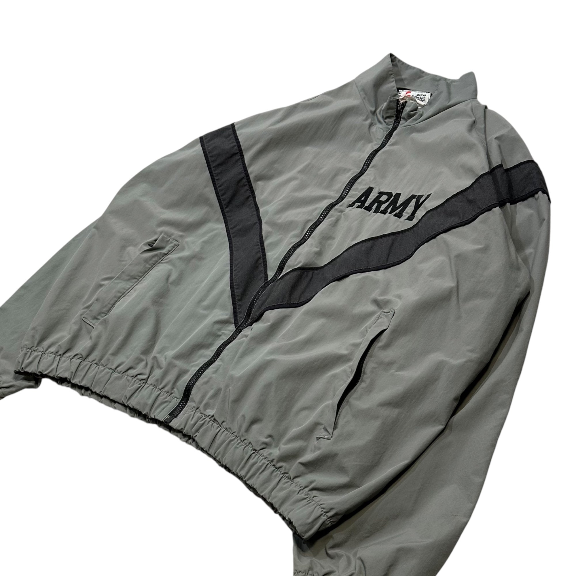US ARMY(アメリカ軍) 1999's PHYSICAL FITNESS UNIFORM JACKET ナイロン トレーニング ジャケット 8415-01-465-4811 LARGE/REGULAR グレー 90年代 90's IPFU トラック ミリタリー