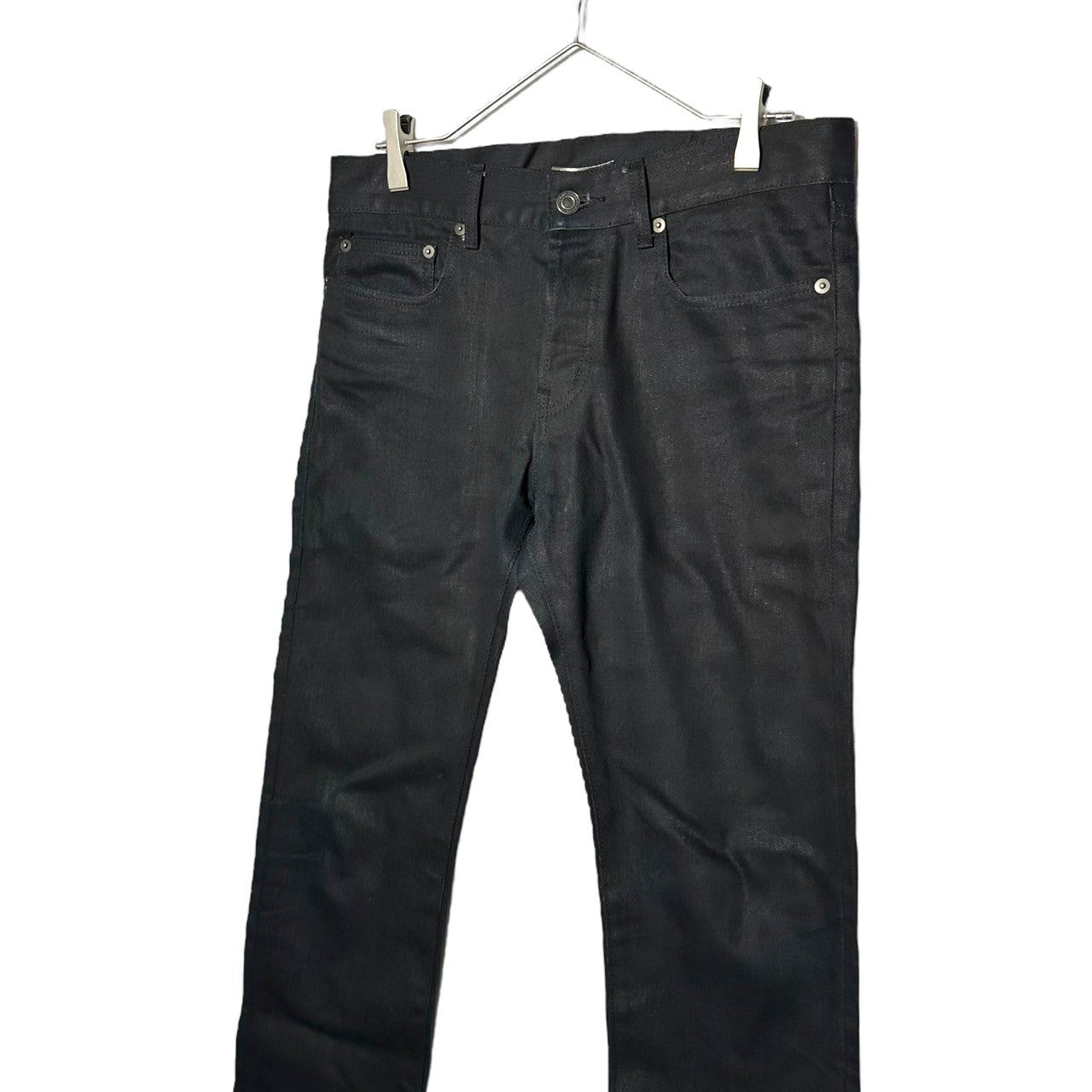 SAINT LAURENT(サンローラン) 12SS by HEDI SLIMANE BLACK TREATMENT COATED エディスリマン期 ブラック トリートメント コーティング スキニー デニム パンツ 315391 YU078 30 ブラック