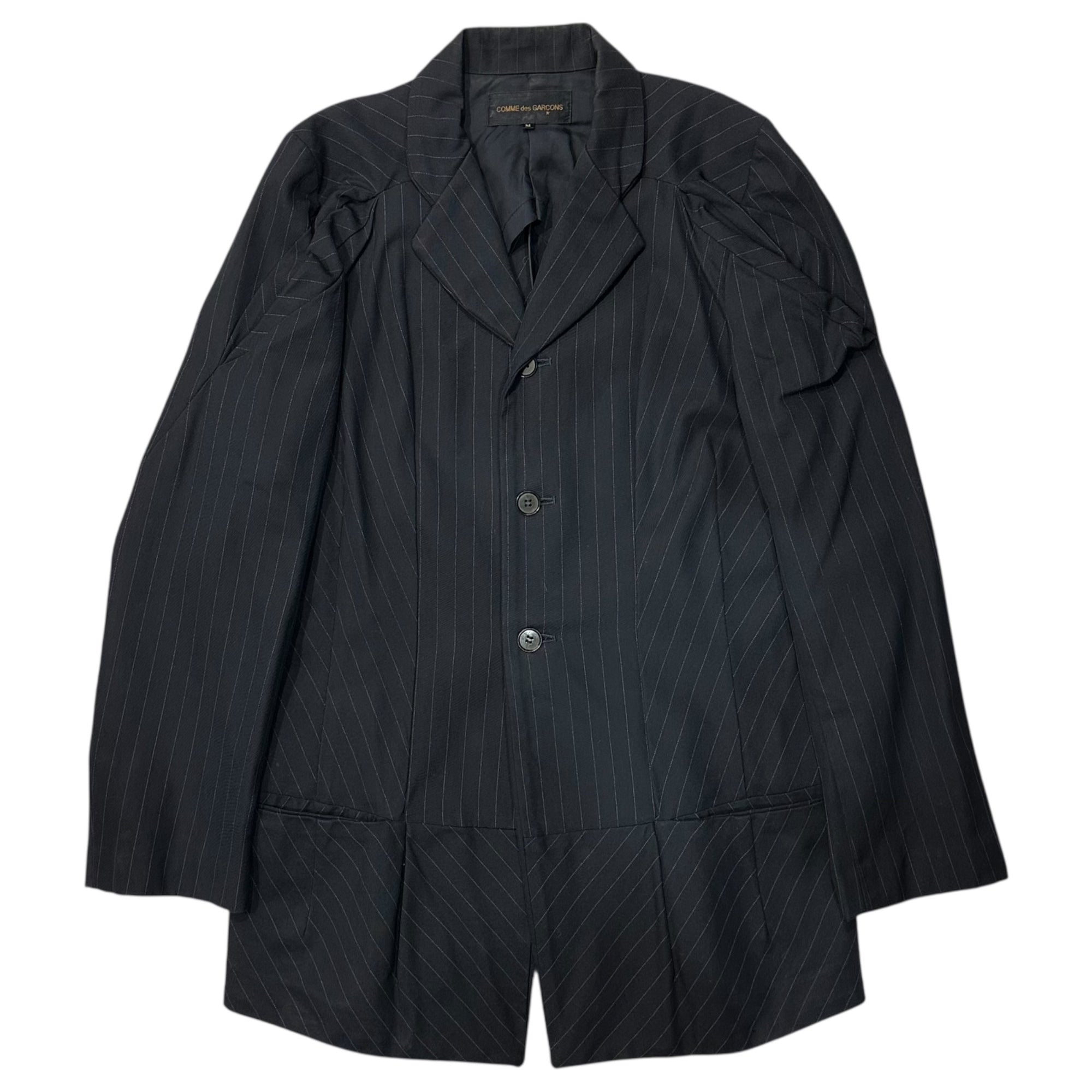 COMME des GARCONS(コムデギャルソン) 92aw Modified striped 3B tailored jacket 変形 ストライプ 3B テーラードジャケット GJ-11007M M ダークネイビー AD1992
