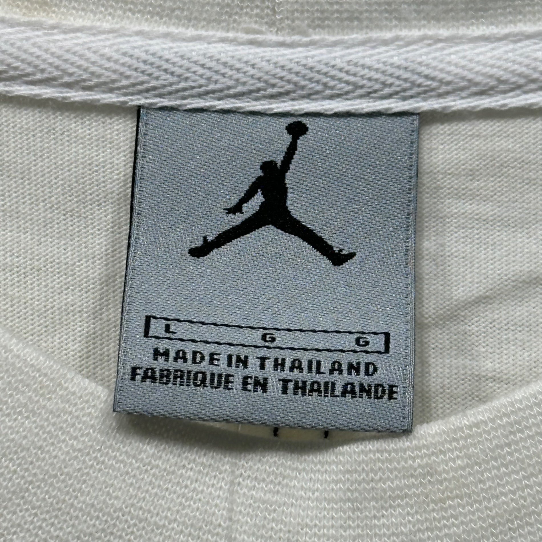 NIKE(ナイキ) 90's JORDAN Logo Embroidery Tee ジョーダン ロゴ 刺繍 Tシャツ 181199-100 L ホワイト 90年代 ヴィンテージ デッドストック