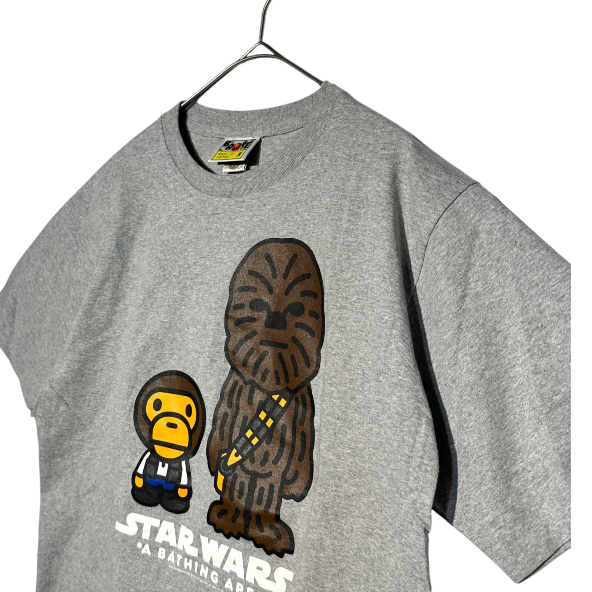 A BATHING APE(アベイシングエイプ) 2011 STAR WARS Milo Chewbacca Tee スターウォーズ チューバッカ マイロ プリント Tシャツ M グレー コラボ