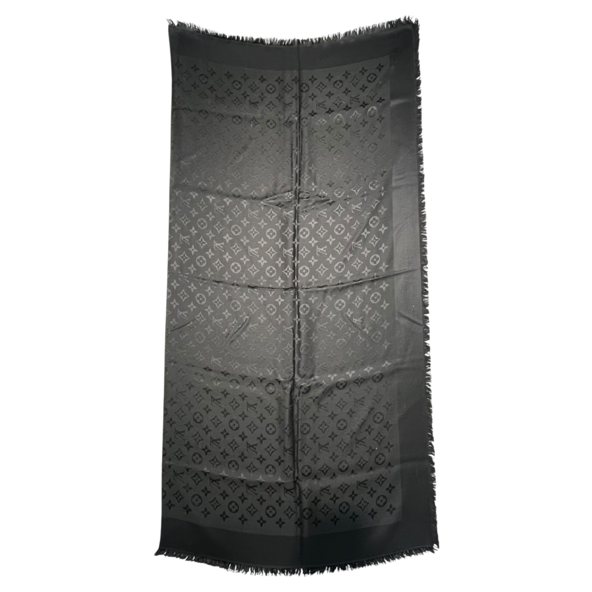 LOUIS VUITTON(ルイヴィトン) Shawl monogram ショール・モノグラム M71329 ブラック ストール シルク スカーフ 箱付