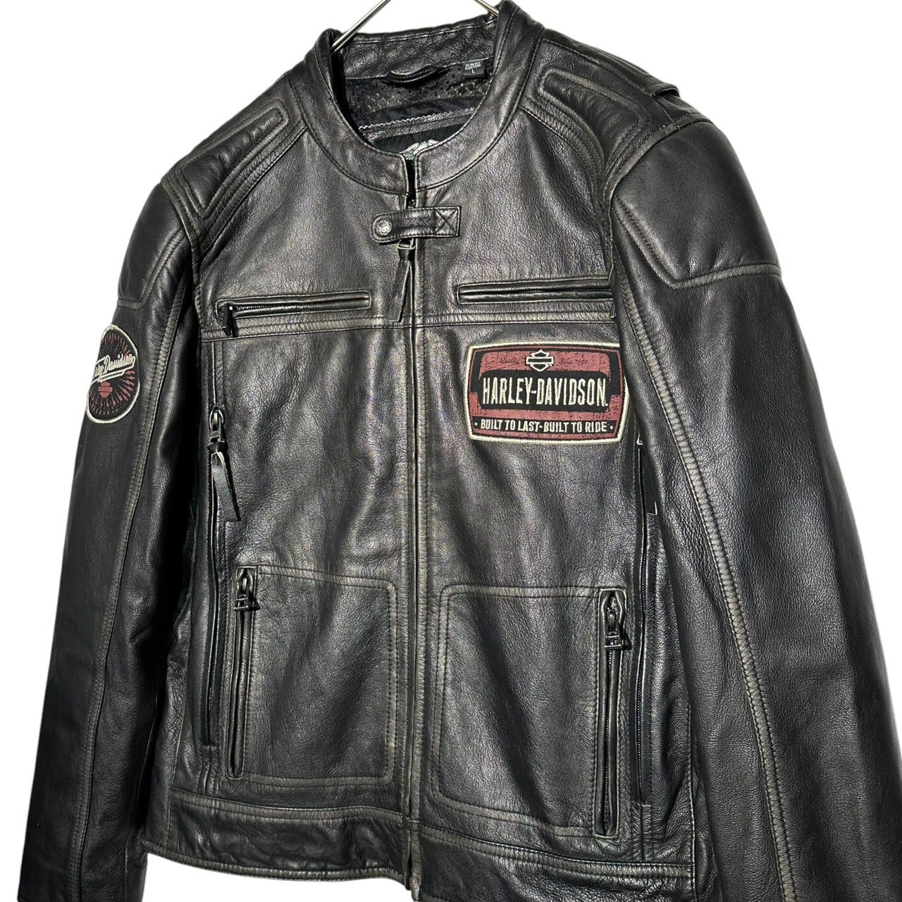 HARLEY DAVIDSON(ハーレーダビッドソン) RUSTLERS LEATHER JACKET ラスラーズ レザー ジャケット 本革 バイカー 97195-18AC L ブラック