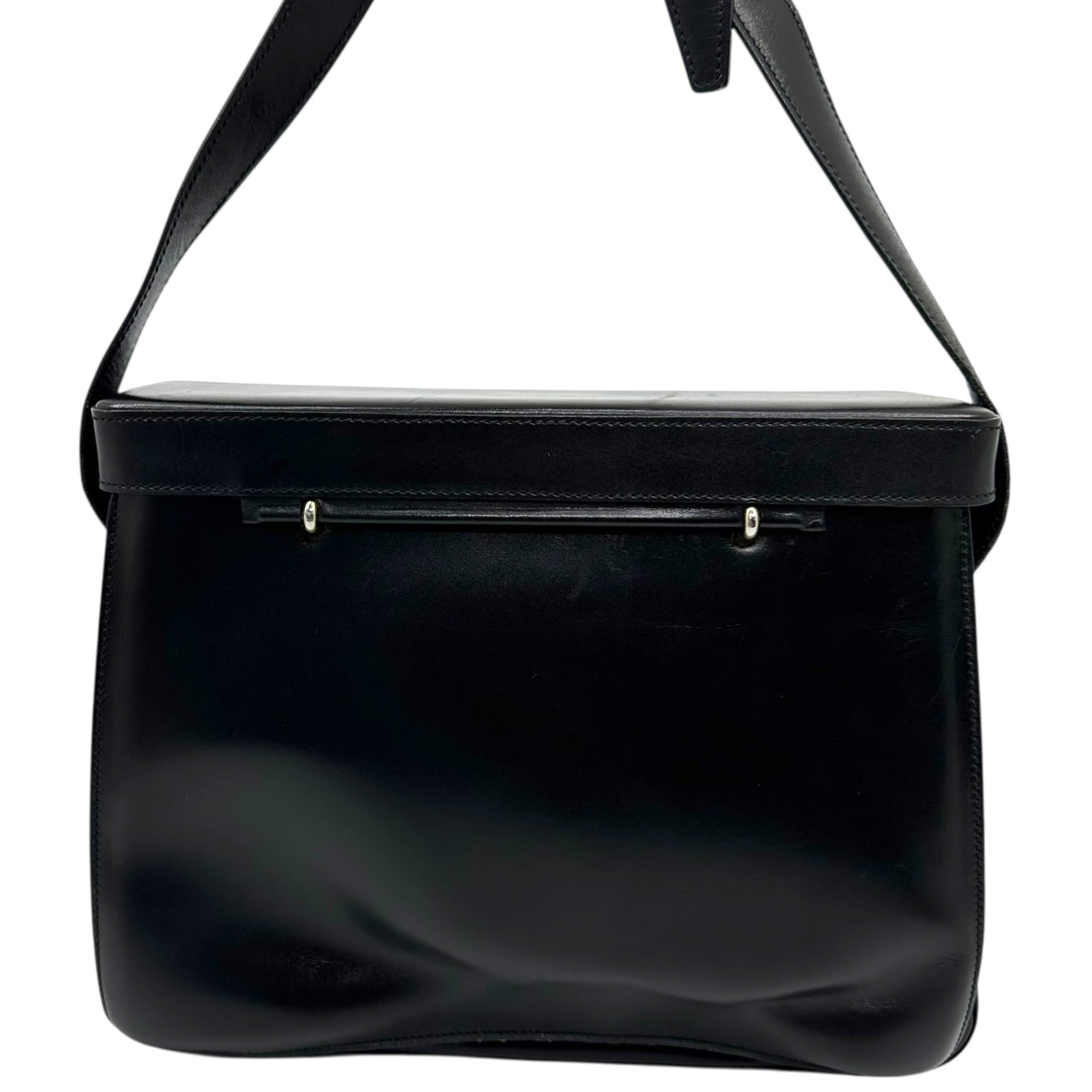 CELINE(セリーヌ) 00's Vintage Big Circle Logo Shoulder bag ヴィンテージ ビッグ サークル ロゴ ショルダー バッグ F/01 ブラック×ゴールド
