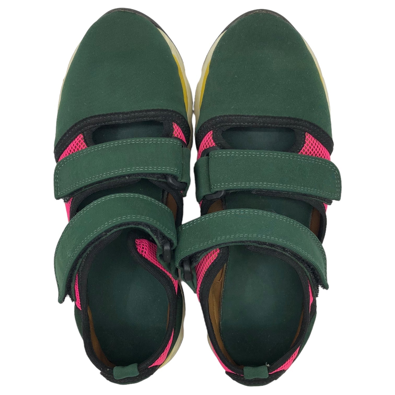 MARNI(マルニ) ネオプレン ベルクロシューズ ストラップ サンダル スニーカー 38(24cm程度) グリーン×ピンク