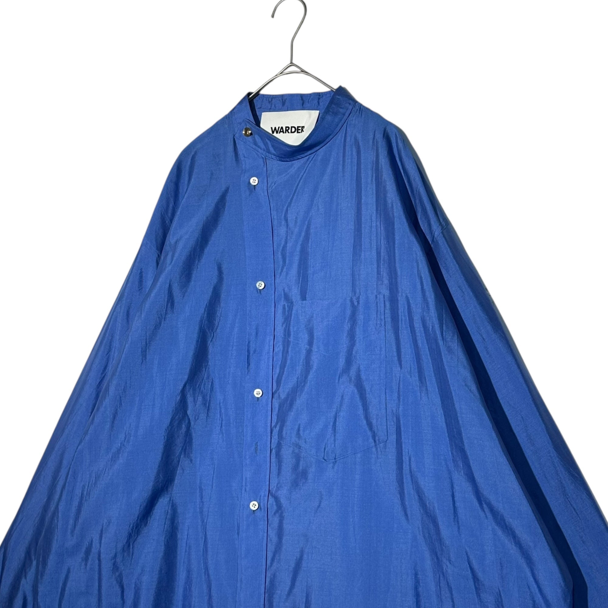 WARDER(ワーダー) 23SS Hospital Gown Shirt ホスピタル ガウン シャツ 00-23-1-02026 FREE サックスブルー シルク100% 参考定価54,000円+税