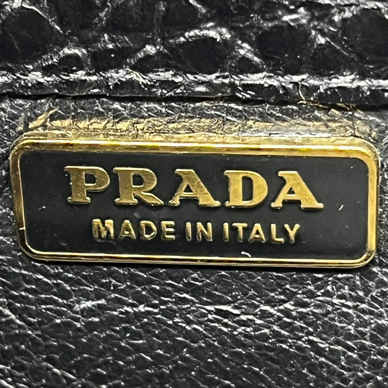 PRADA(プラダ) ハラコ アニマル柄 ミニ ハンドバッグ ポーチ BN0931 ホワイト×ブラウン