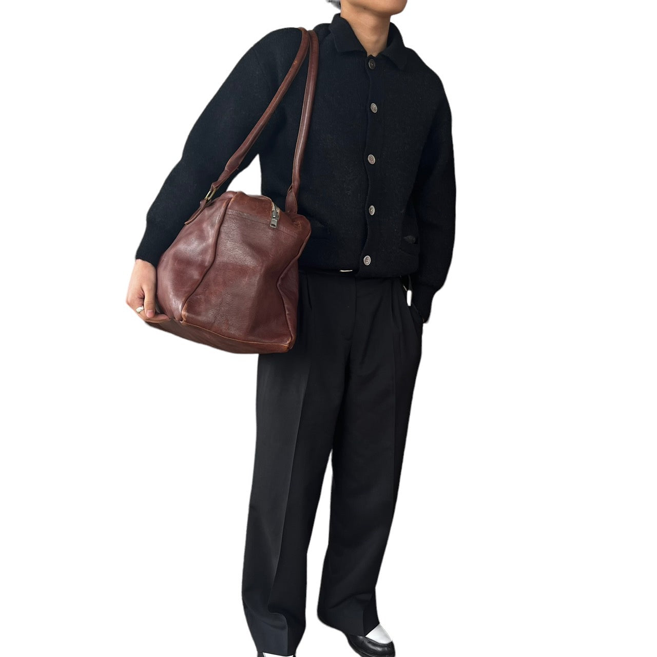 Paul Harnden(ポールハーデン) eather boston bag/レザーボストンバッグ/肩掛け/ ブラウン アルチザンブランド