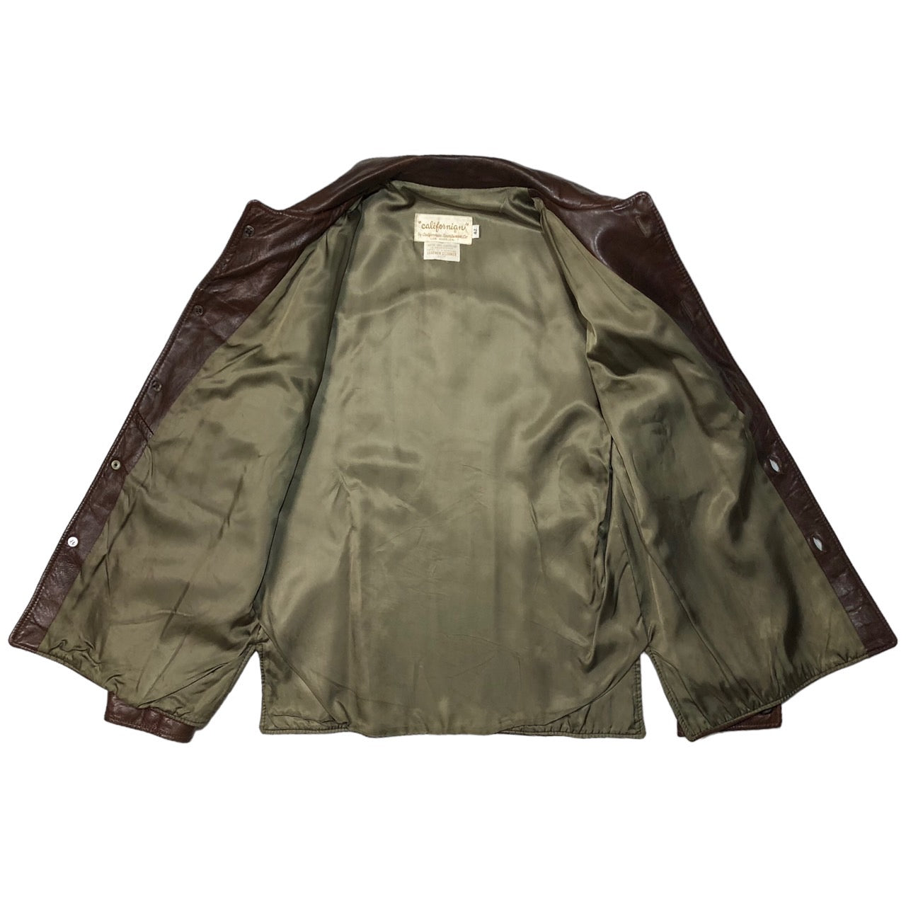 californian(カルフォルニア) 70's ヴィンテージレザーシャツジャケット 42(XL程度) ブラウン 70年代