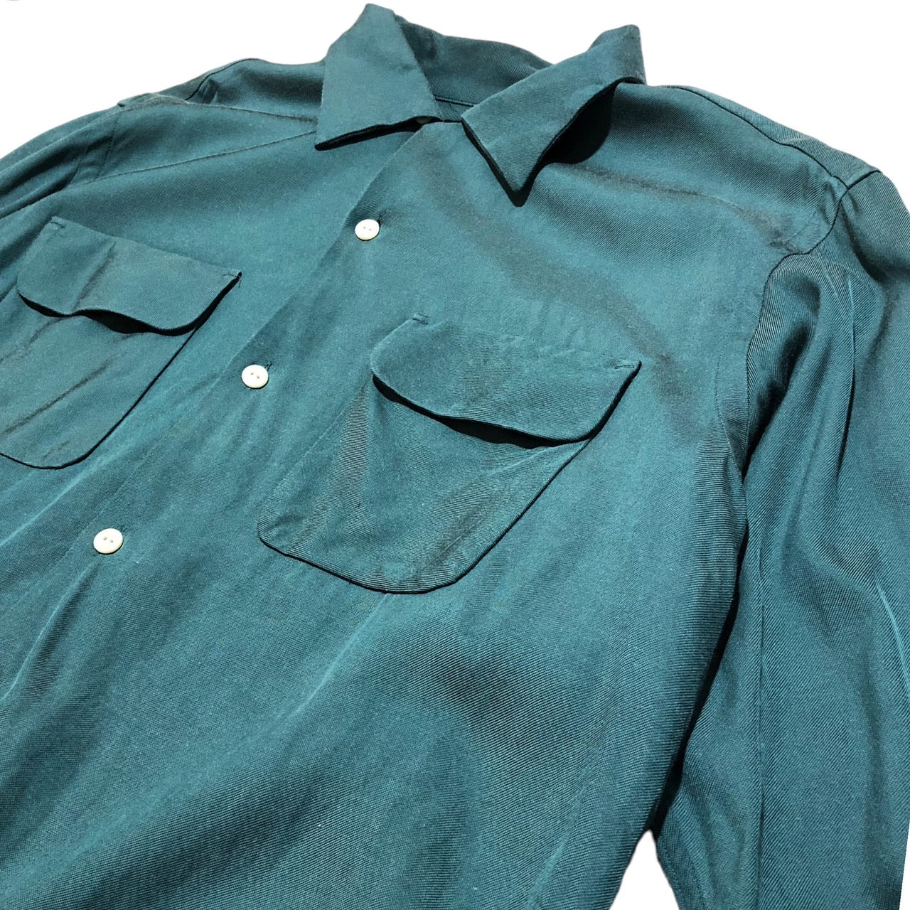 NEEDLES(ニードルズ) C.O.B. CLASSIC SHIRT/オープンカラーシャツ/切りっぱなしレーヨンシャツ HM204 M グリーン/ブルー系