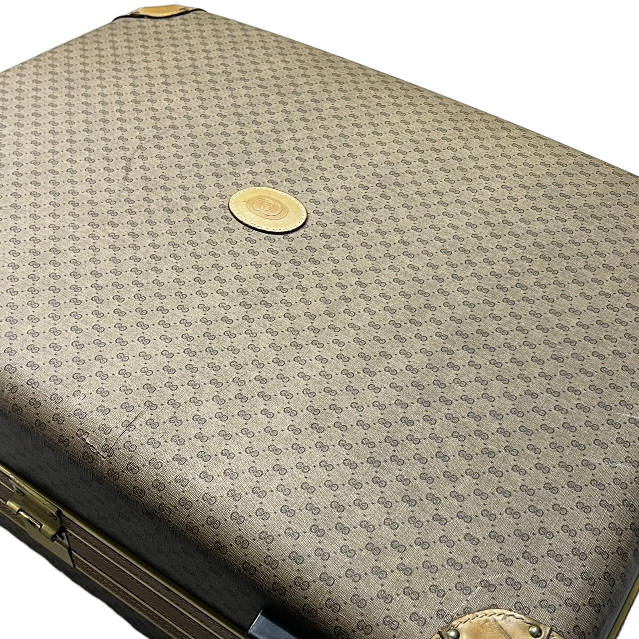 GUCCI(グッチ) vintage GG trunk case/ヴィンテージトランクケース/キャリーケース/旅行鞄 ベージュ 推定70年代~80年代/稀少