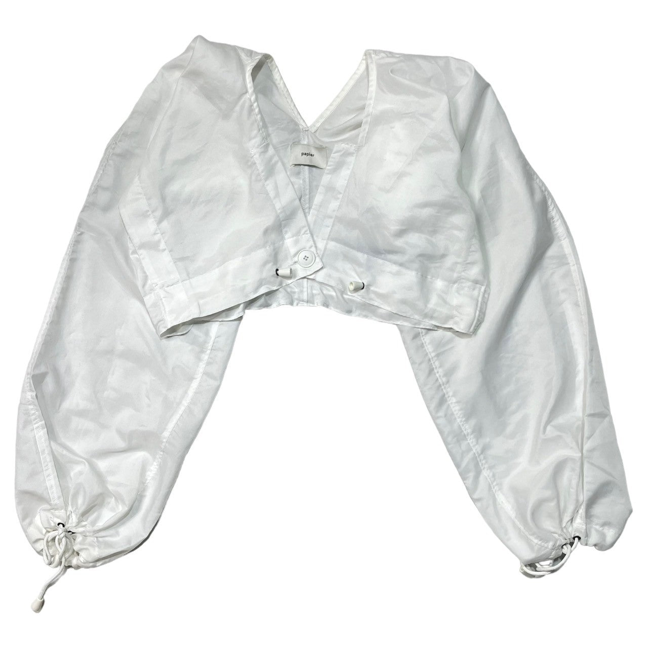 papier(パピエ) reconstructed volume blouse 再構築 ボリューム ブラウス ショート丈 SIZE FREE ホワイト