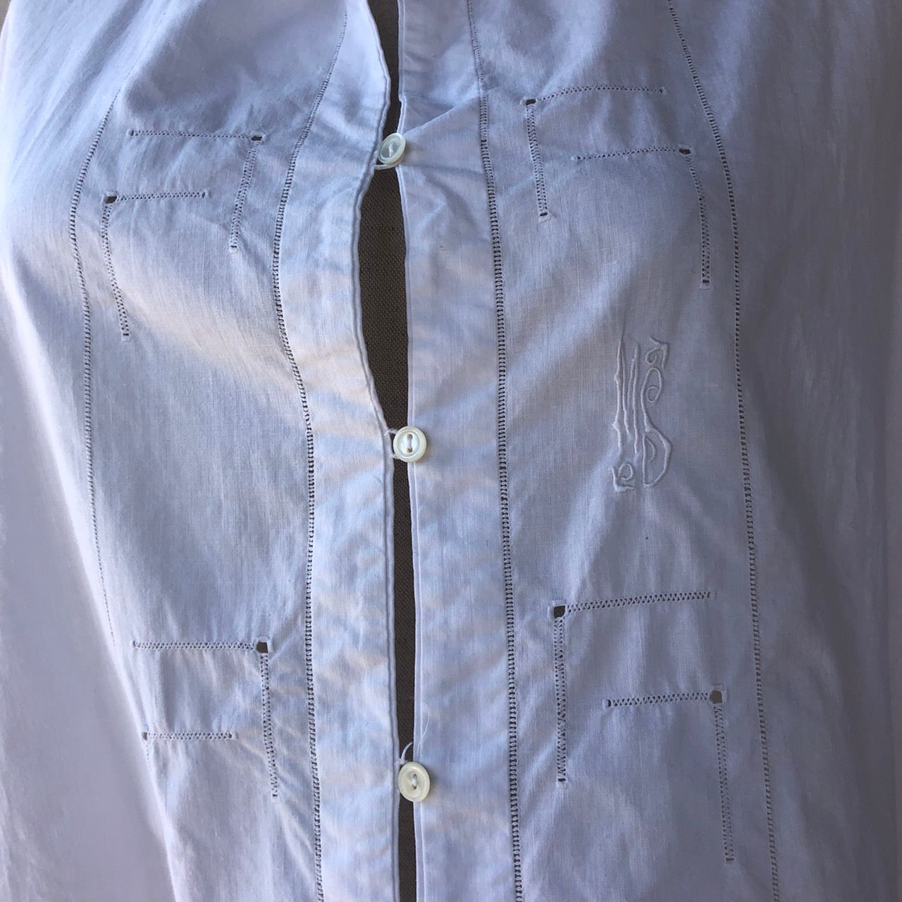 Euro Vintage(ヨーロッパヴィンテージ) Doko_フレンチコットンシャツロングワンピース 表記なし(Мサイズ程度) ホワイト