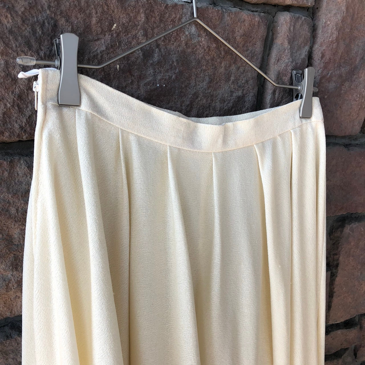 Euro Vintage(ヨーロッパヴィンテージ) Fuwari_裾フリル膝丈スカート 42(Lサイズ程度) ホワイト