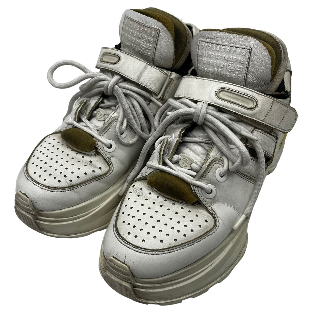 MAISON MARGIELA(メゾンマルジェラ) 18AW low top retro fit sneakers S39WS0037 SIZE 40(25.5~26.0程度) ホワイト ヴィンテージ加工