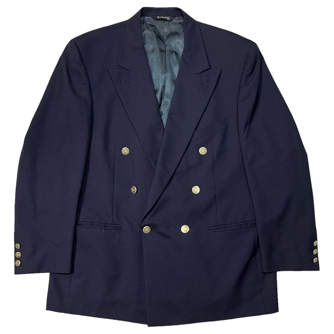 Burberrys(バーバリーズ) 90's gold button navy blazer 金ボタン 紺 ブレザー 紺ブレ ダブル ジャケット テーラード 表記無し(XL程度) ネイビー DAVISON'S USA製