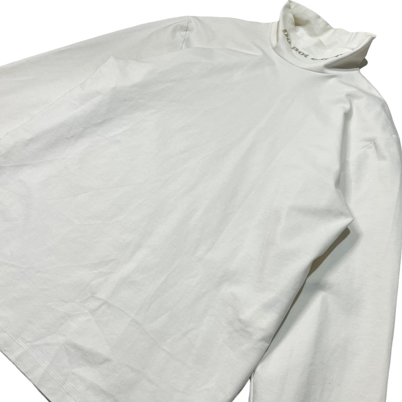 kolor(カラー) 19AW "Do not enter"コットンポンチ ハイネック ハットソー 長袖 Tシャツ メッセージ プリント 19WCM-T02202 2(M程度) ホワイト