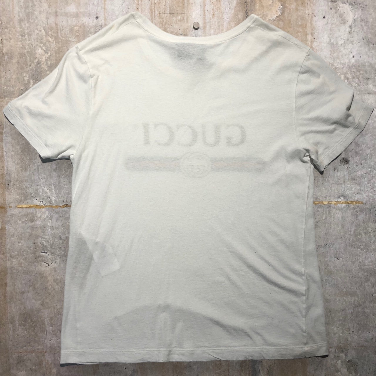 GUCCI(グッチ) ロゴウォッシュドオーバーサイズTシャツ S ホワイト