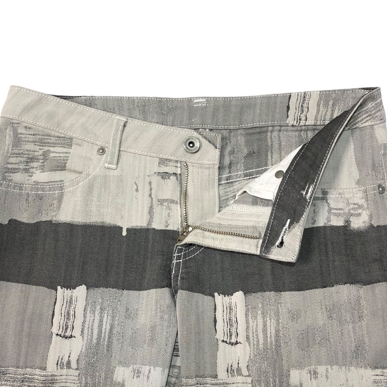 ISSEY MIYAKE(イッセイミヤケ) 水墨画デザインストレッチデニム パンツ IM31FF033 1(Sサイズ程度) グレー