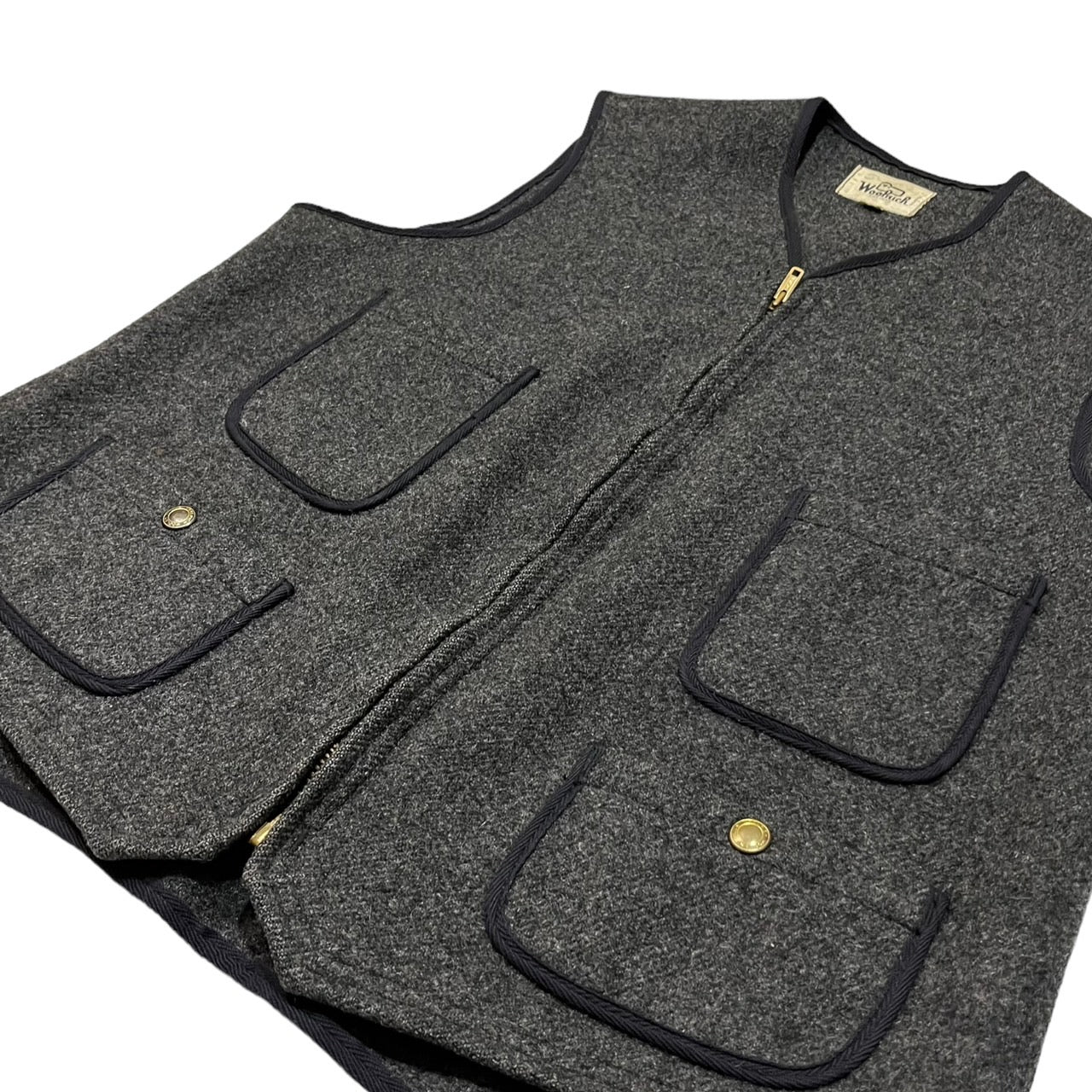 WOOLRICH(ウールリッチ) 70's ウールジップアップベスト/ヴィンテージ 40(Lサイズ程度) グレー 70年代 70s