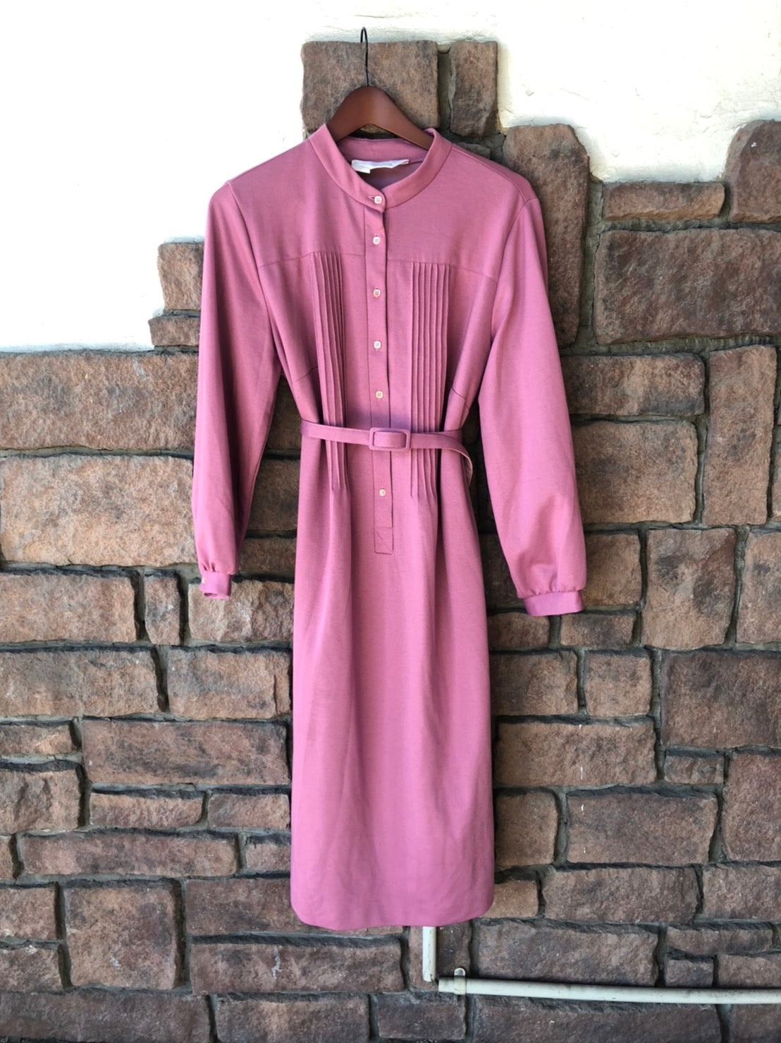 JCpenney(ジェーシーペニー) ヴィンテージウール混ロングワンピース Lサイズ程度 ピンク