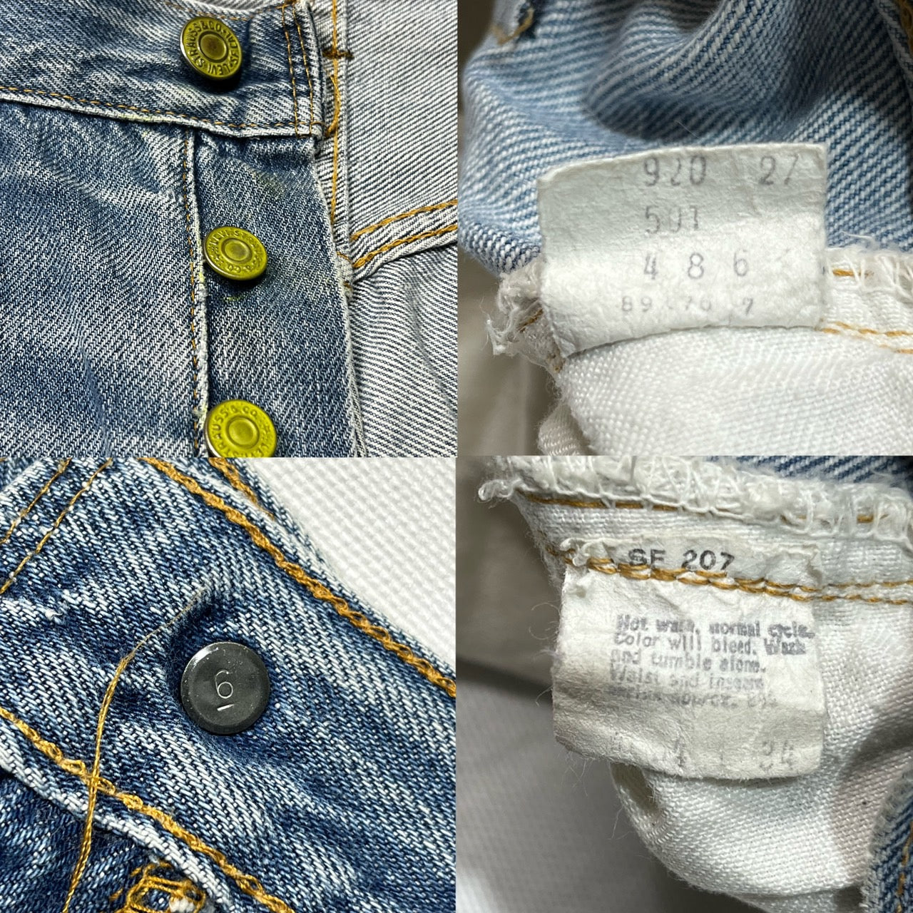 Levi's(リーバイス) 501 66後期 vintage denim pants ヴィンテージ デニム パンツ ジーンズ セルビッチ W34 インディゴ USA製 裏ボタン6 赤耳