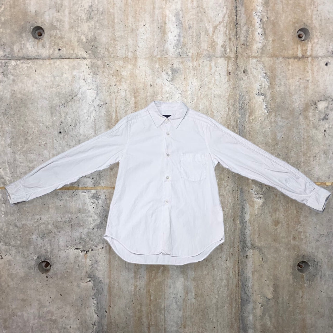 COMME des GARCONS(コムデギャルソン) 02's aoyama limited edition cotton long sleeve shirt/青山限定コットン長袖シャツ/00s KZ-B001 SIZE XS~S程度 ホワイト AD2002(品質表示タグ印字消え)