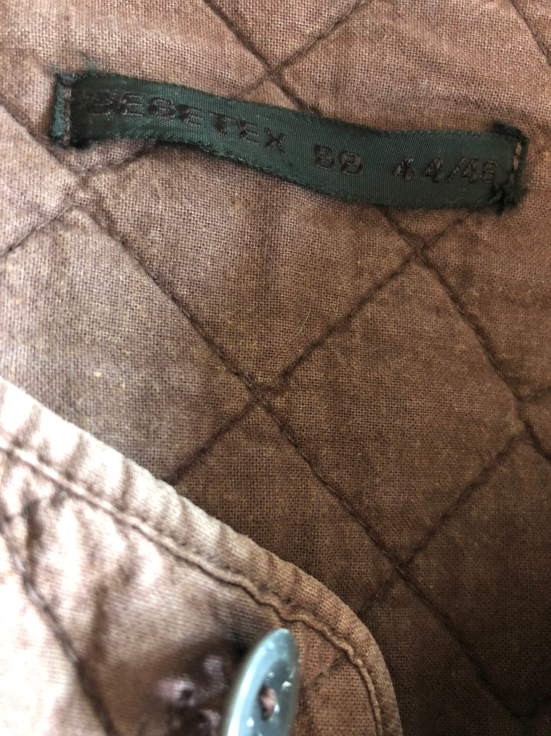 belgian army(ベルギー軍) 50sキルティングリメイクカーディガン 44/48(Mサイズ程度) ブラウン BEGETEX