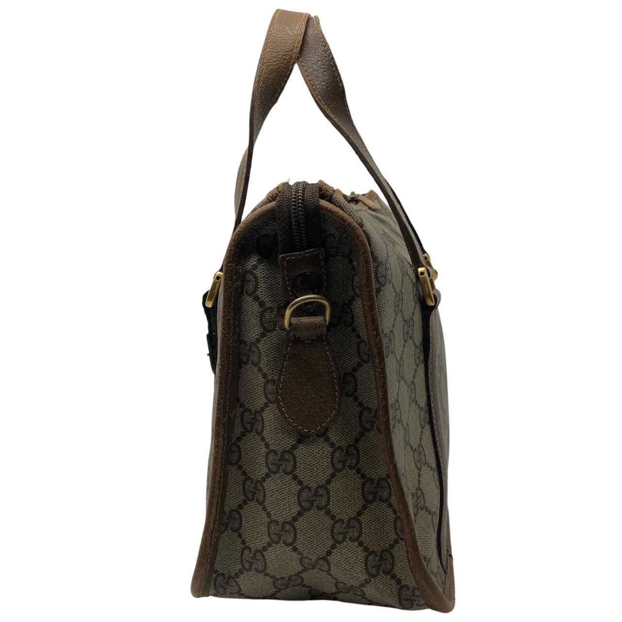 GUCCI(グッチ) 80's GG handbag ヴィンテージ GG 柄 シェリーライン ハンドバッグ 41.02.039 ブラウン OLD GUCCI オールドグッチ