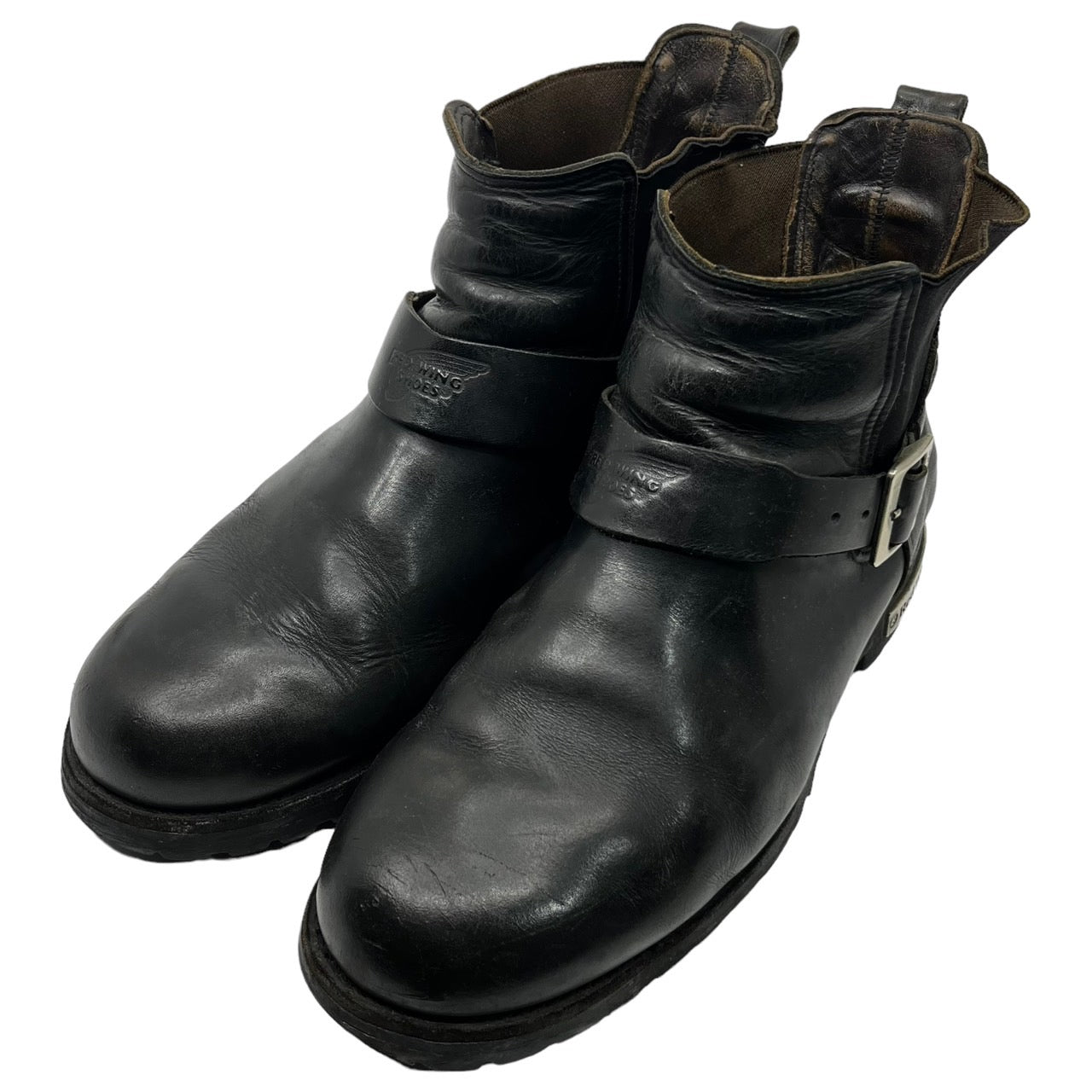 REDWING(レッドウィング) MotorcycleBoots モーターサイクル ブーツ サイドゴア エンジニア 977 9 1/2(27.5cm程度) ブラック 廃番モデル 2005年製造