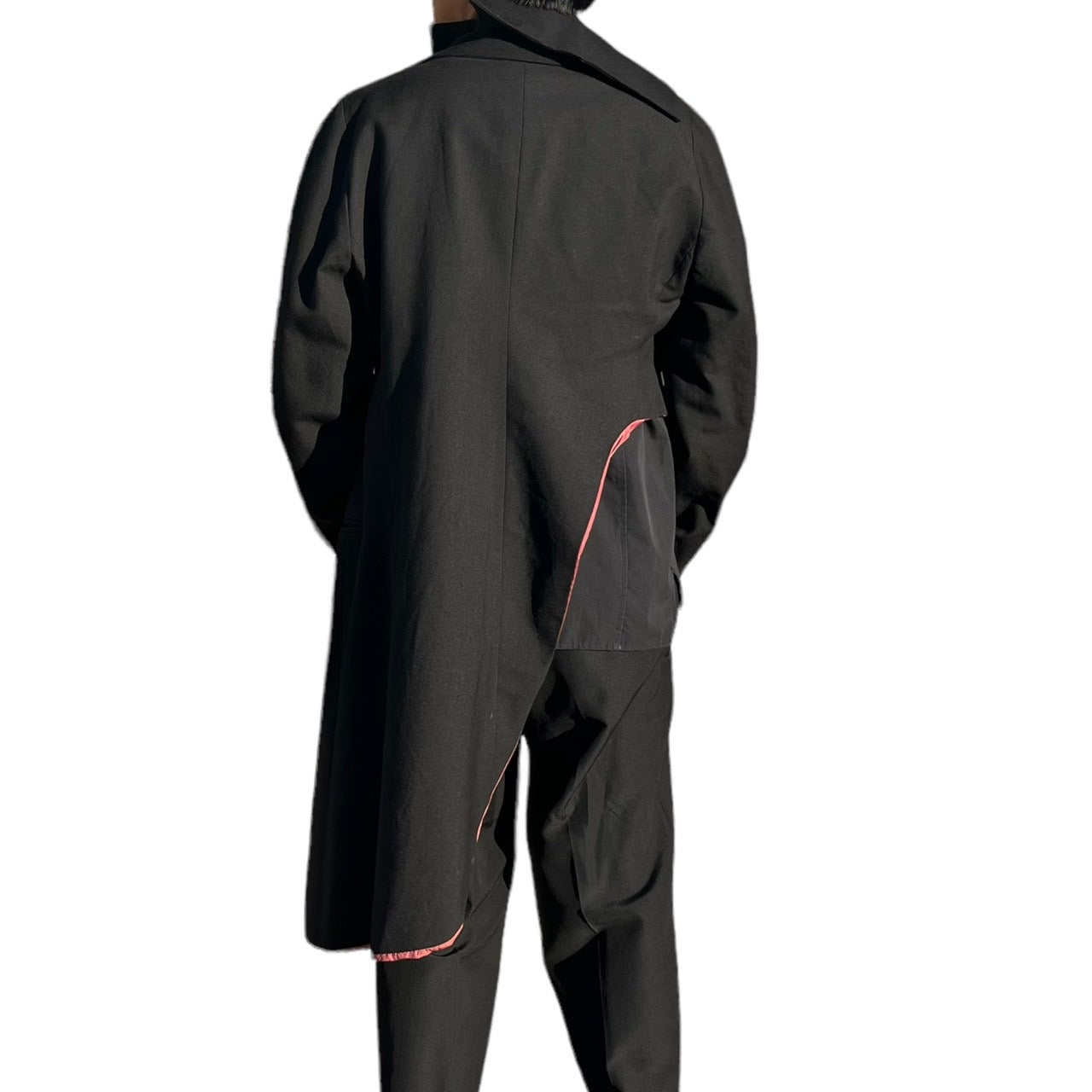 MASAKI MATSUSHIMA(マサキマツシマ) 90~00's asymmetric deformed wool jacket/アシンメトリー変形ウールジャケット MHSC-3003 SIZE 3(L) ブラック×グレー 虫食い箇所有