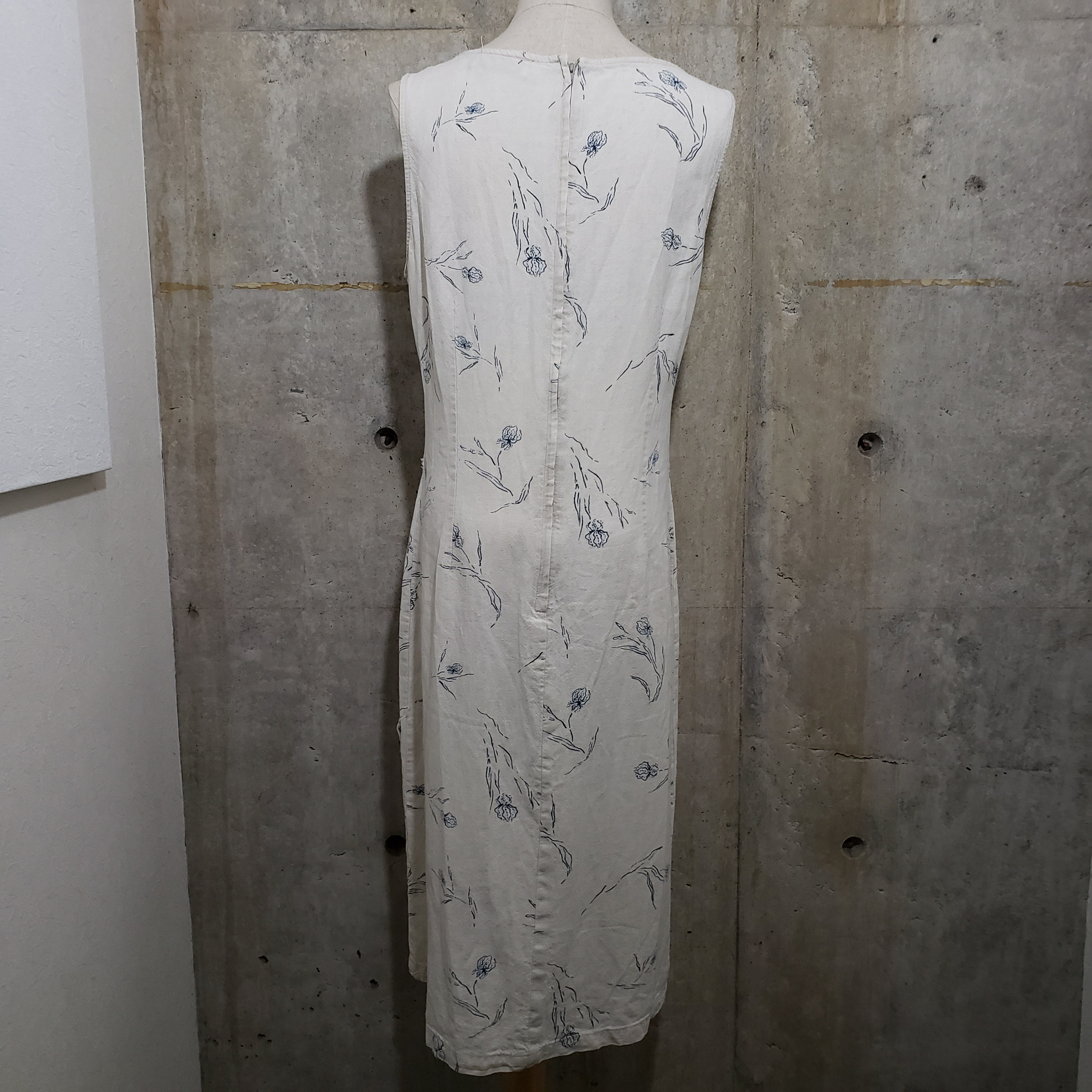 Euro Vintage(ヨーロッパヴィンテージ) Botanical_ノースリーブワンピース 44(Lサイズ程度) ベージュ