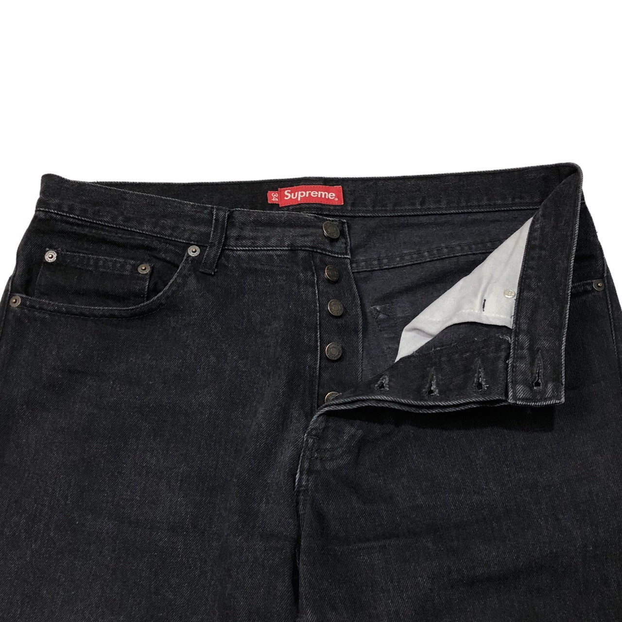 SUPREME(シュプリーム) Washed Black Slim Jean/ウォッシュドブラックスリムジーンズ/デニムパンツ W34 ブラック WOOSTER 合同会社タグ